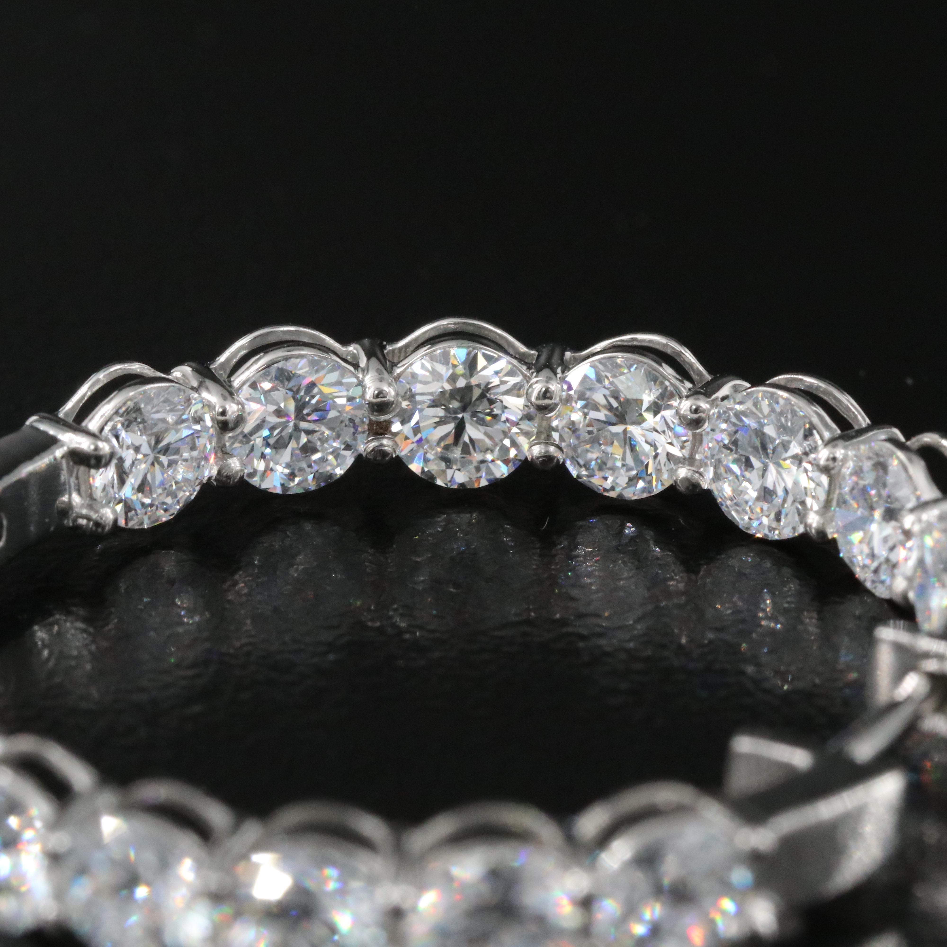 Platinum 10.95 CTW Lab Grown Diamond Inside Out Hoop Earrings