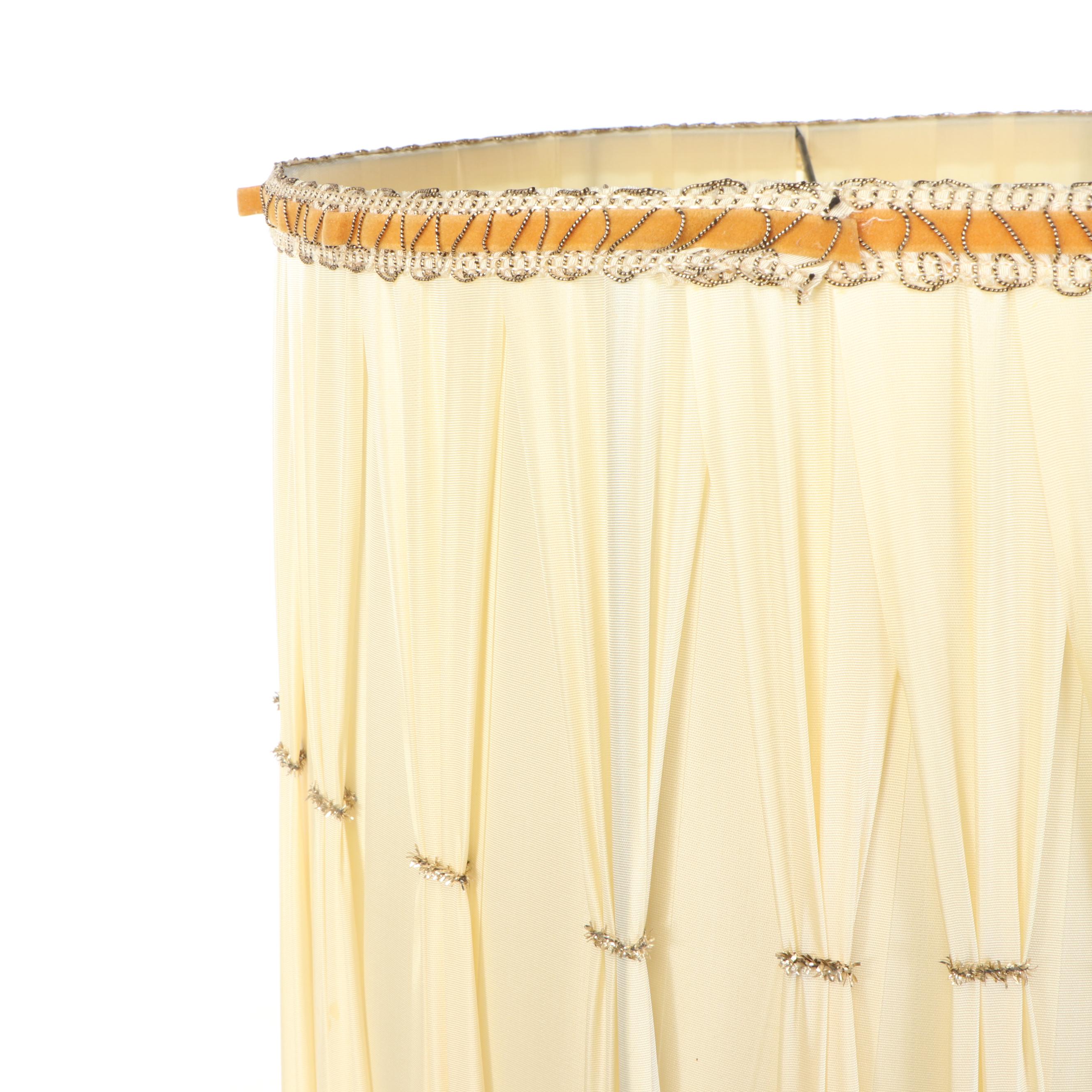 Hollywood Regency Style Amber Glass Table Lamp