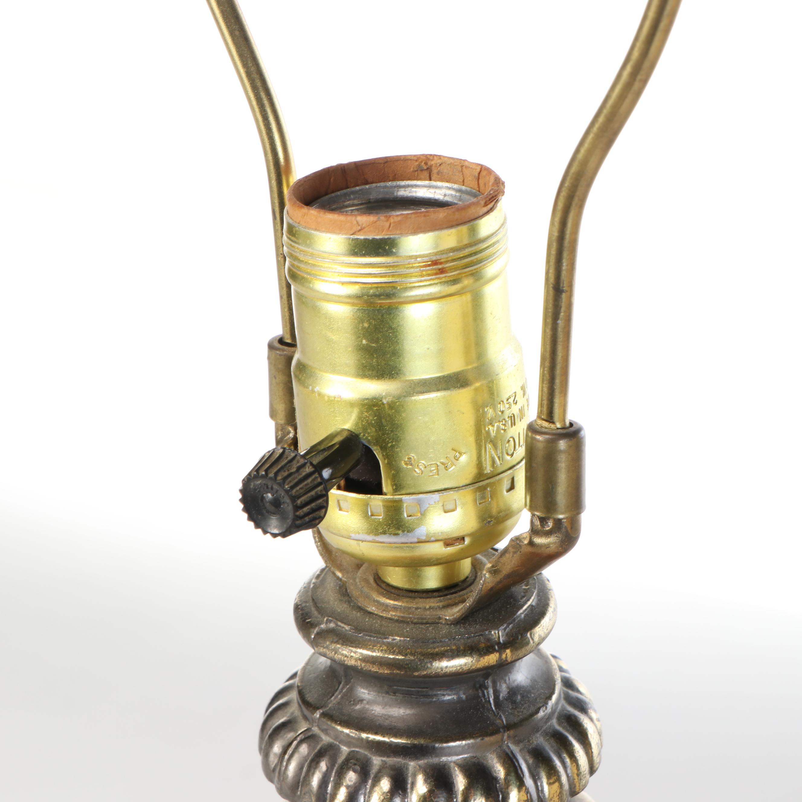 Hollywood Regency Style Amber Glass Table Lamp