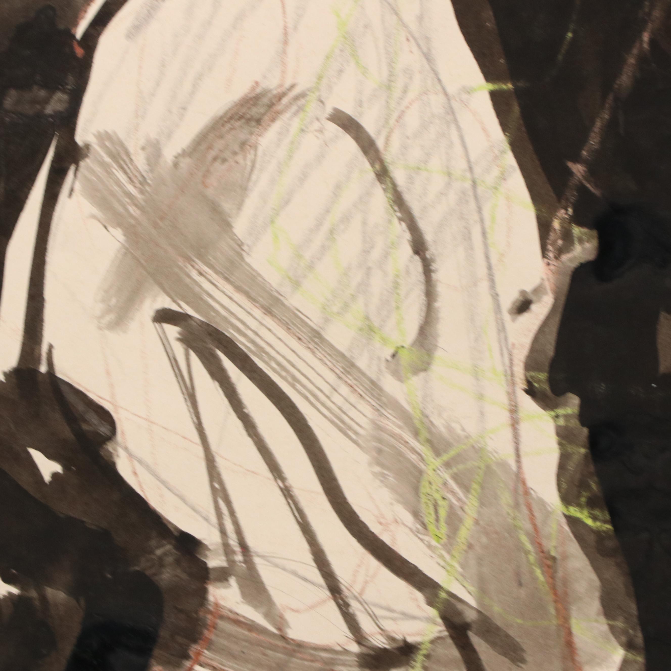 Jack Meanwell Stylized Multi Figure Mixed Media Drawing, 1993