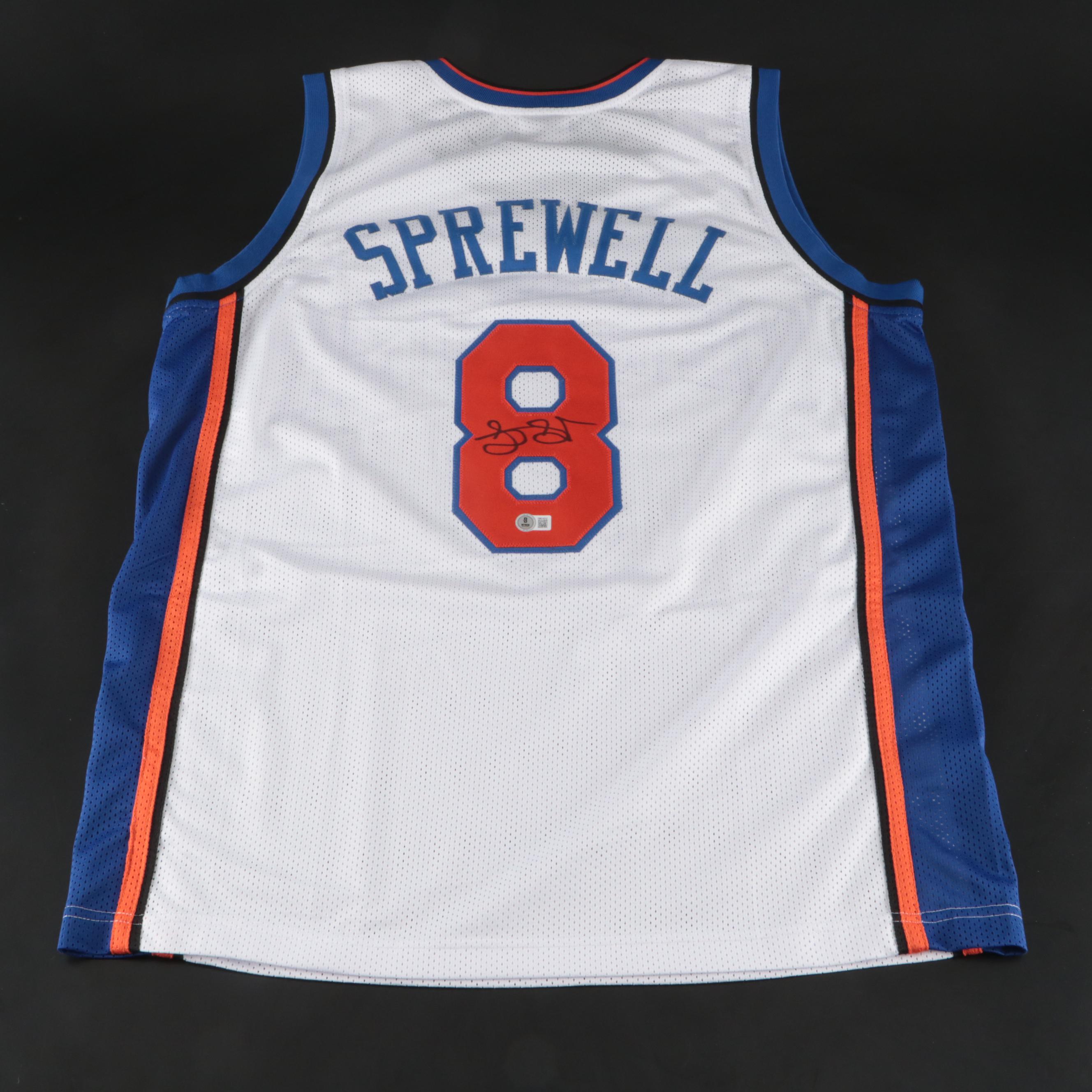 Latrell Sprewell Signed New York Knicks Basketball Jersey, Beckett