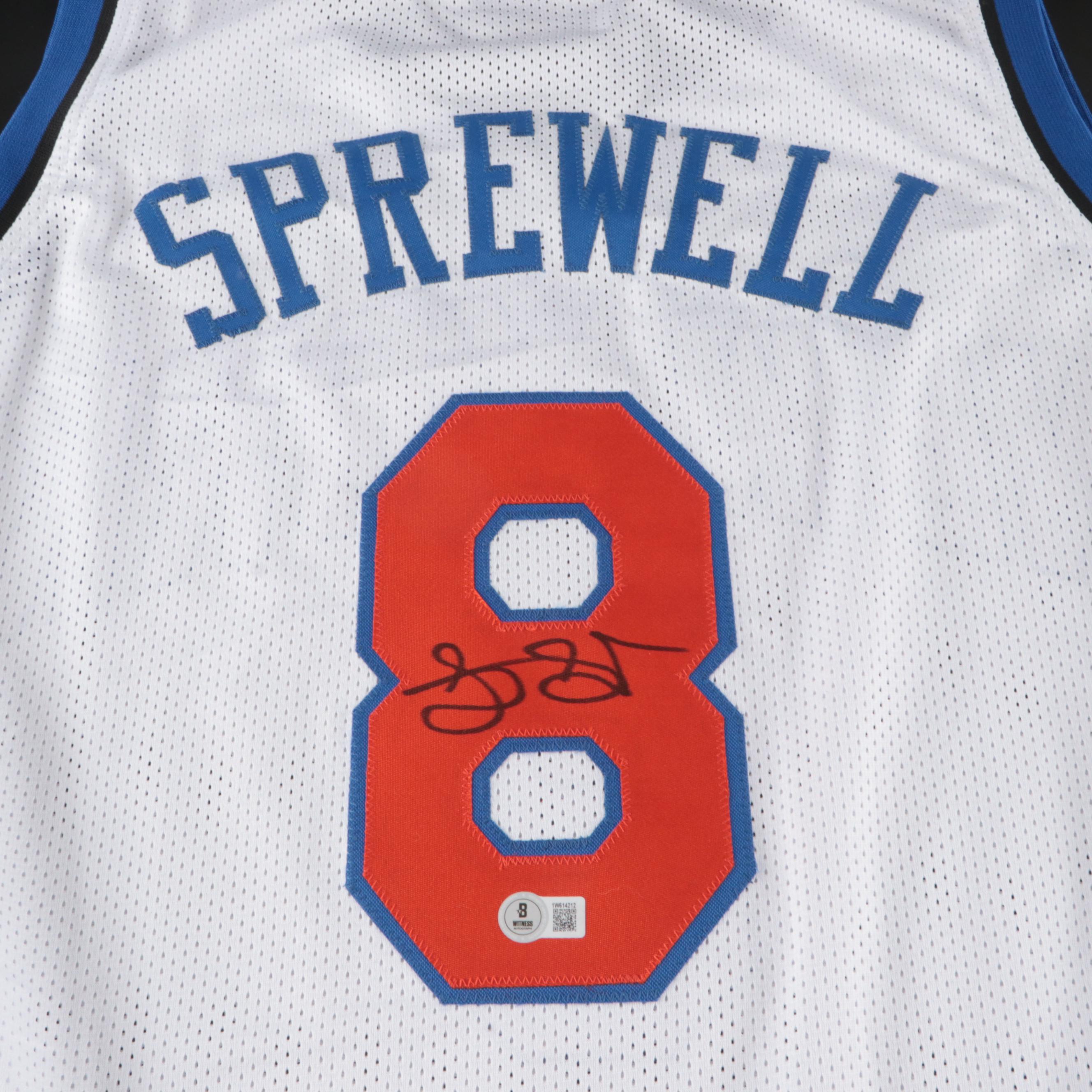 Latrell Sprewell Signed New York Knicks Basketball Jersey, Beckett