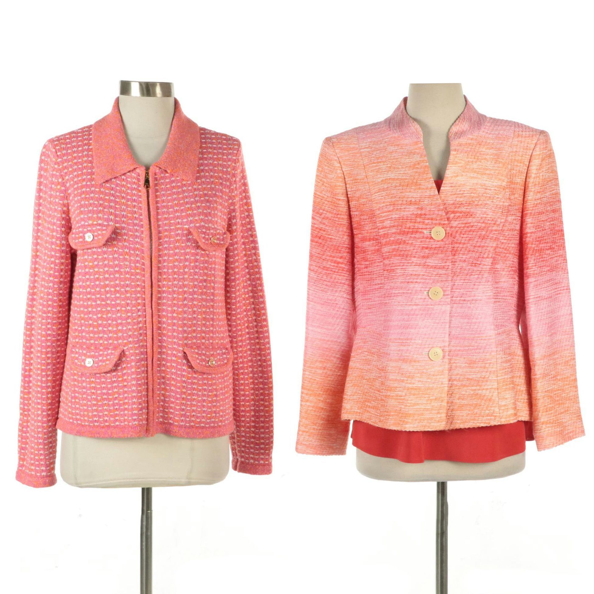 Lafayette 148 Sleeveless Top and Suiting Jacket with Talbots Zip Cardigan Jacket