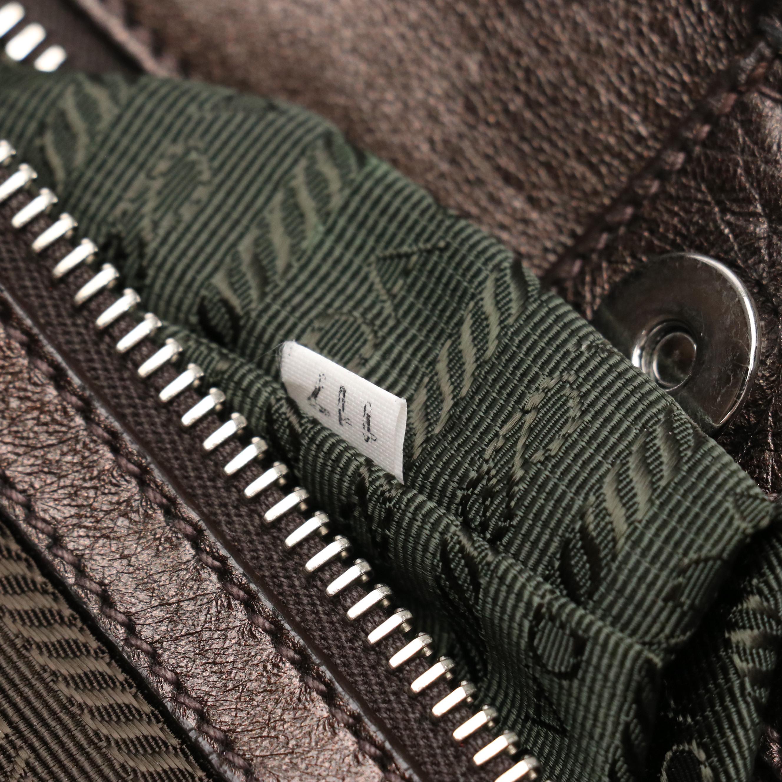 Prada Tessuto Nylon and Nappa Leather Shoulder Bag with Interwoven Link Strap