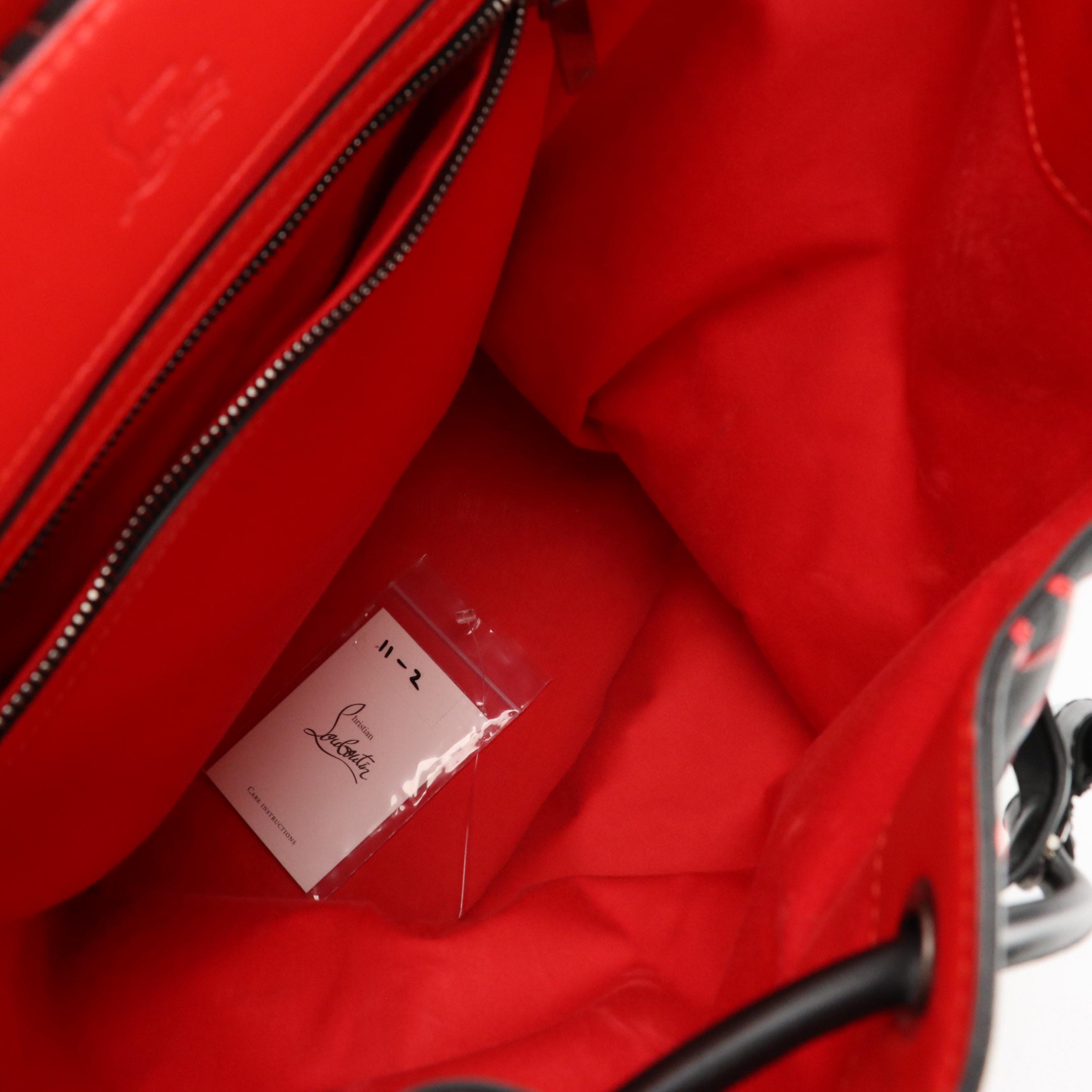 Christian Louboutin Explorafunk Backpack in Black and Red Logo Leather