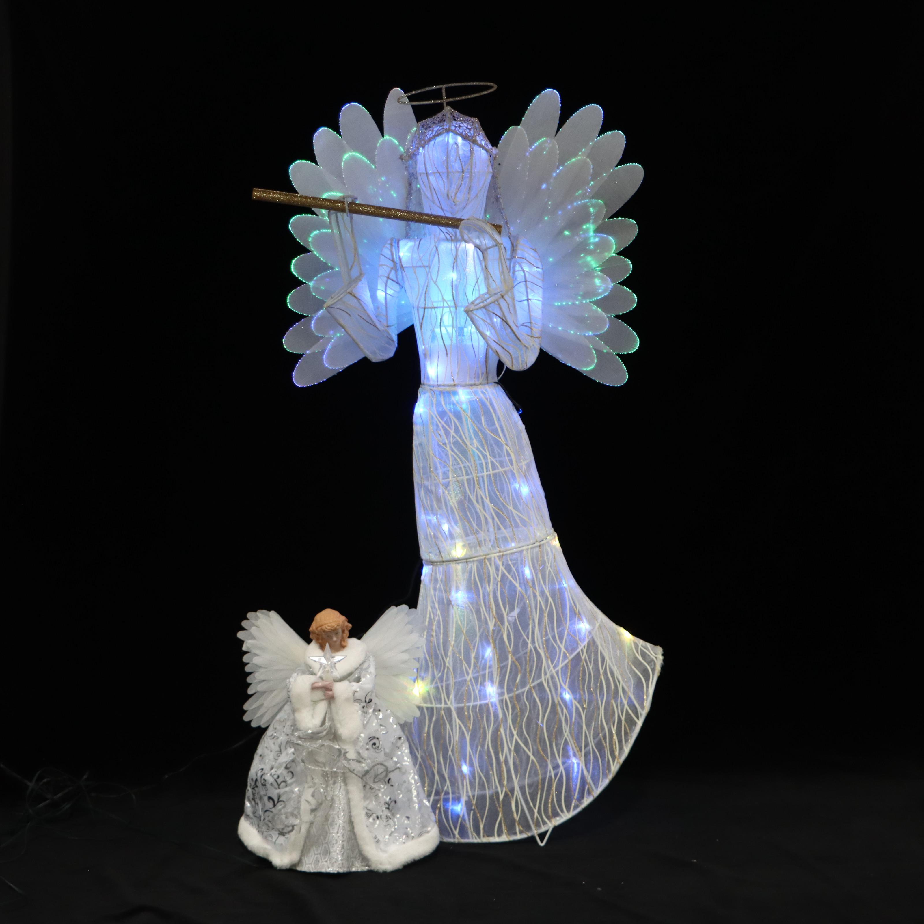 Mr. Christmas Illuminated Outdoor Angel Decoration and Angel Tree Topper