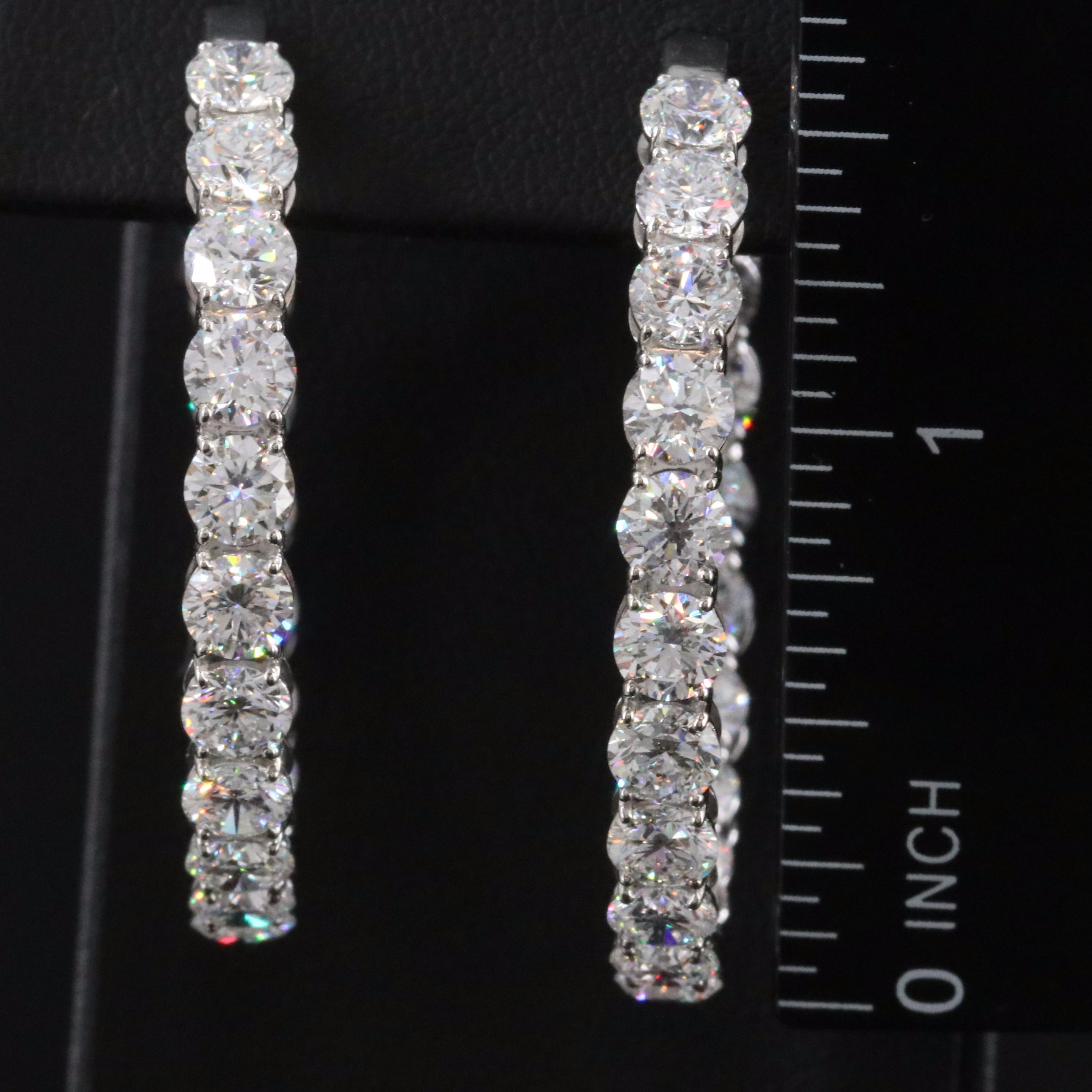 Platinum 13.64 CTW Lab Grown Diamond Inside Out Hoop Earrings