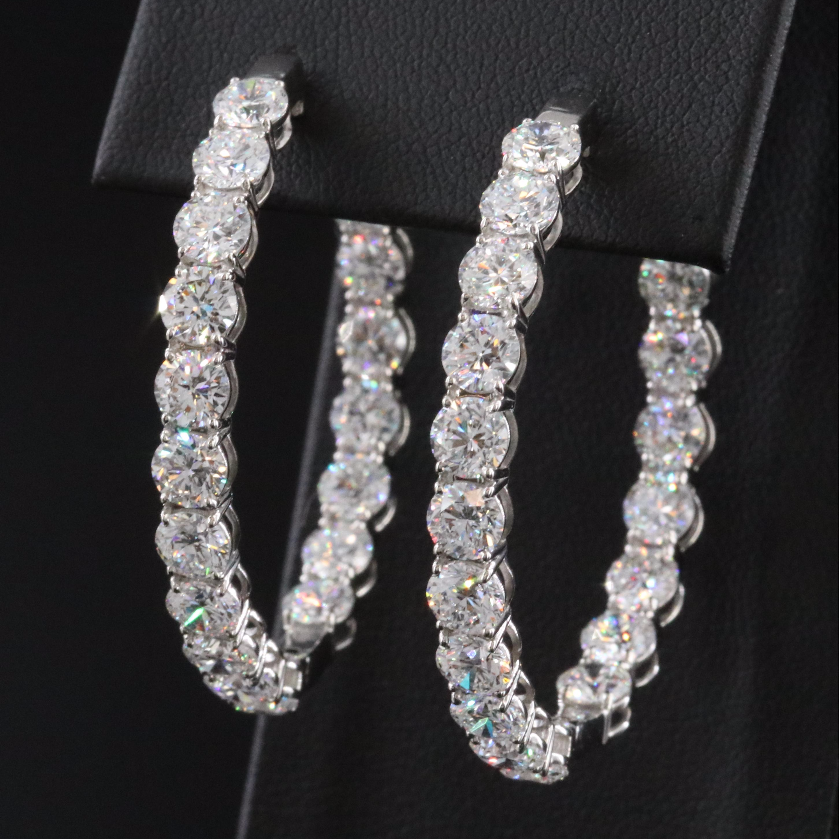 Platinum 13.64 CTW Lab Grown Diamond Inside Out Hoop Earrings