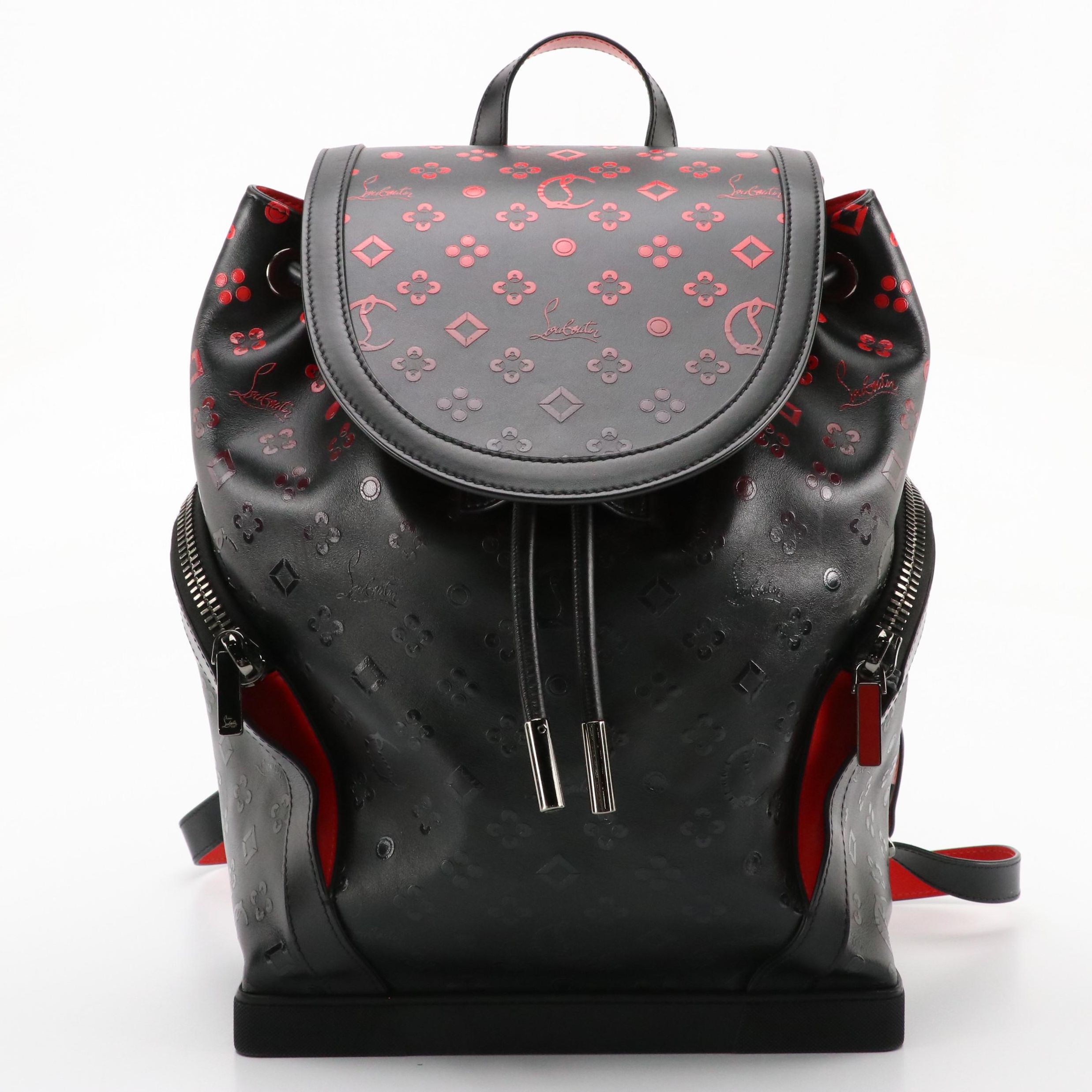 Christian Louboutin Explorafunk Backpack in Black and Red Logo Leather