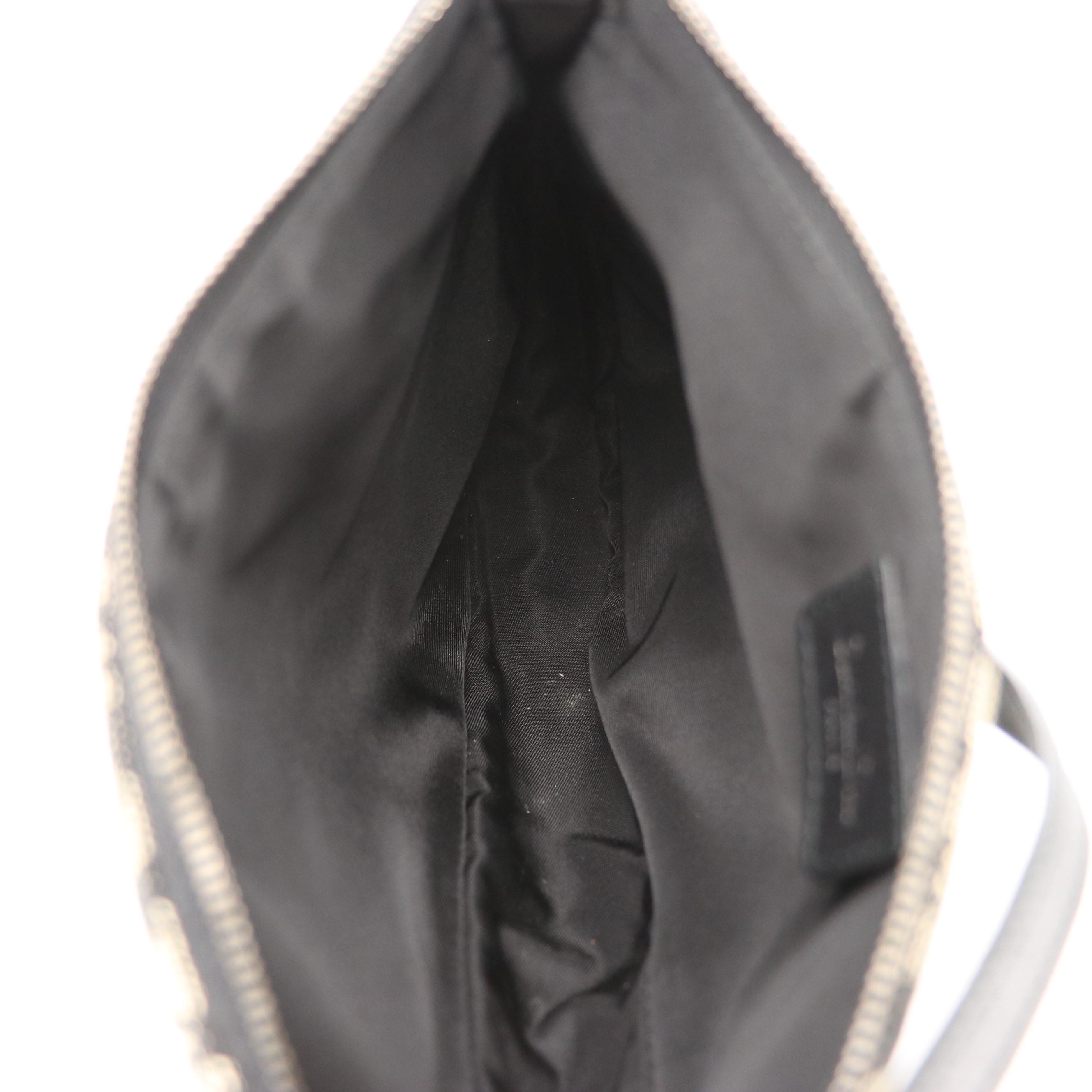 Christian Dior Saddle Zip Pochette in Black & White Trotter Monogram Canvas