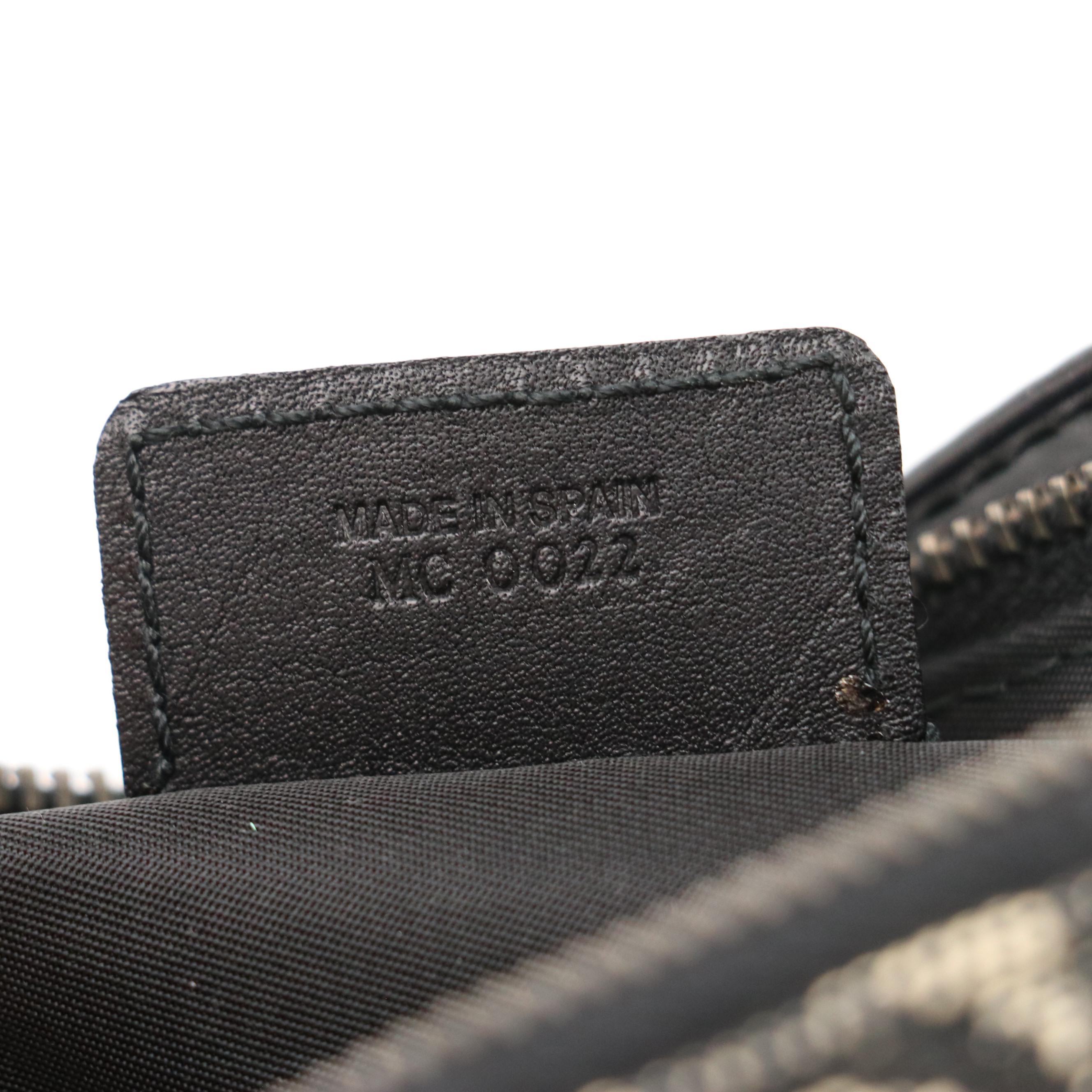 Christian Dior Saddle Zip Pochette in Black & White Trotter Monogram Canvas