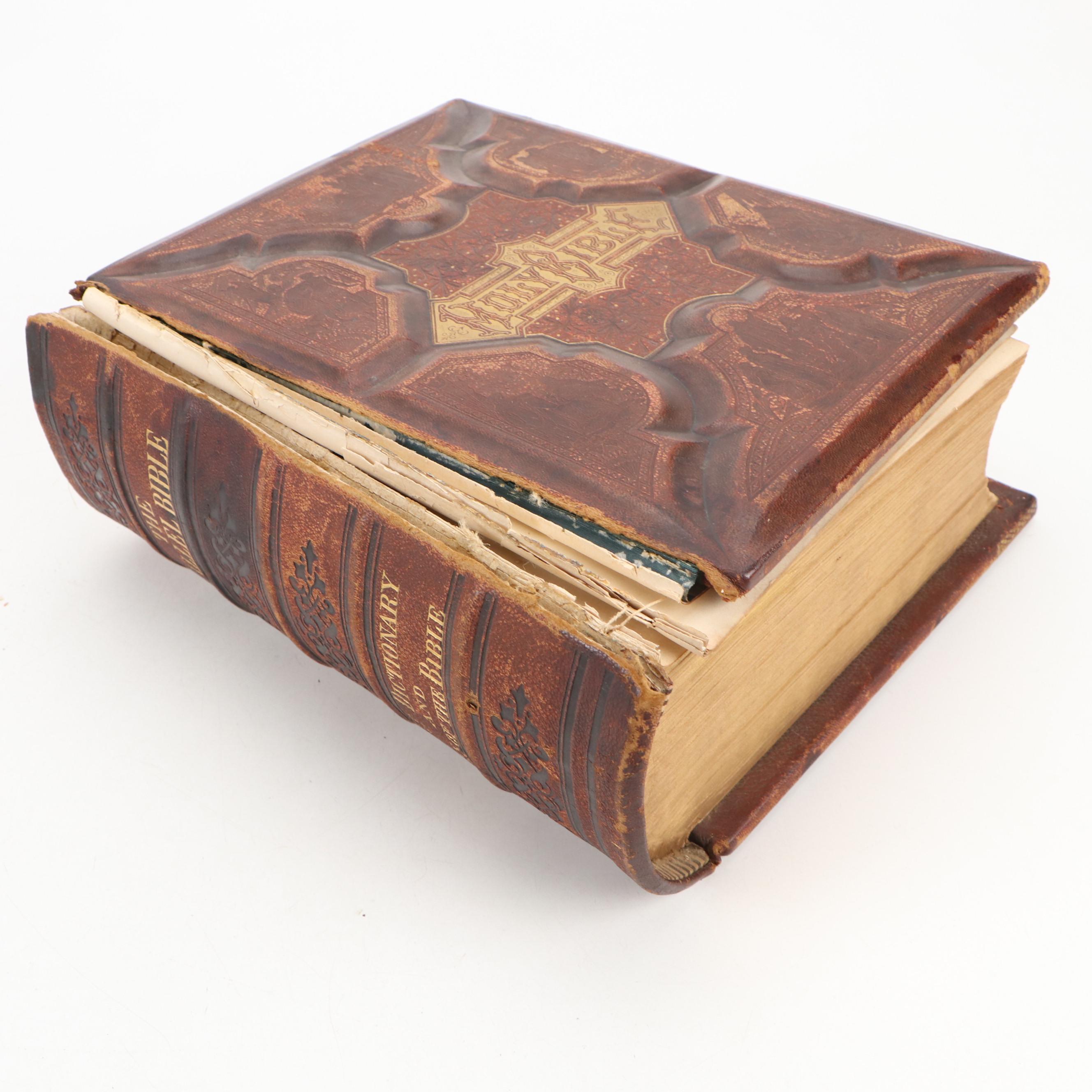 Illustrated Leather Bound Parallel-Column Edition Holy Bible