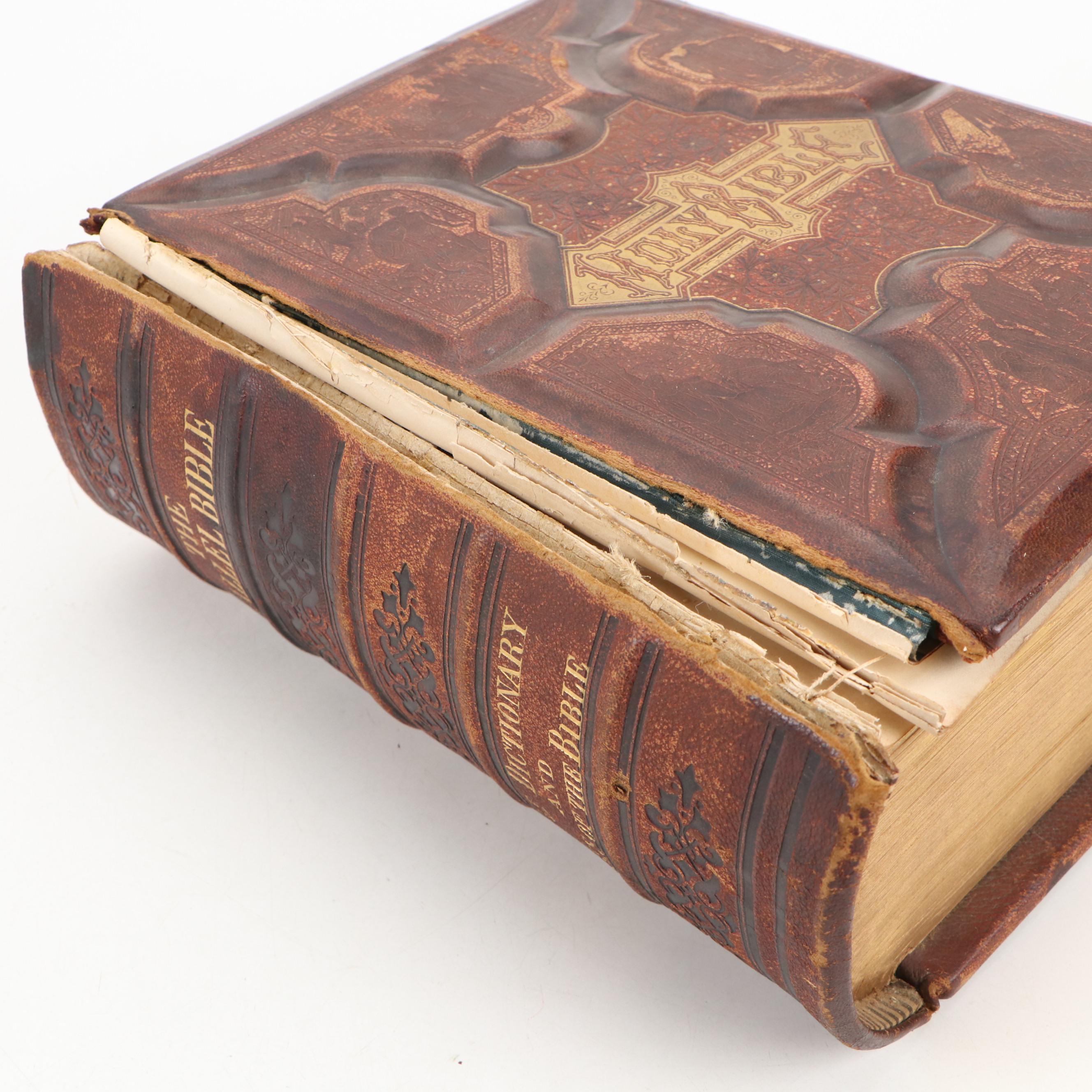 Illustrated Leather Bound Parallel-Column Edition Holy Bible