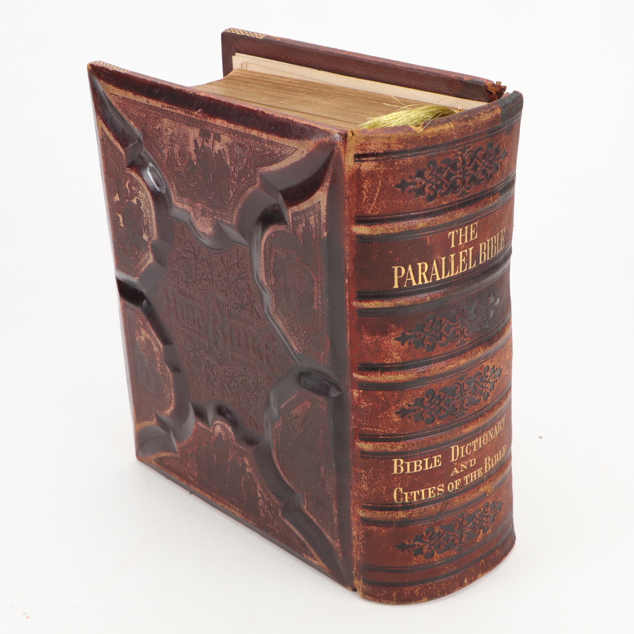 Illustrated Leather Bound Parallel-Column Edition Holy Bible