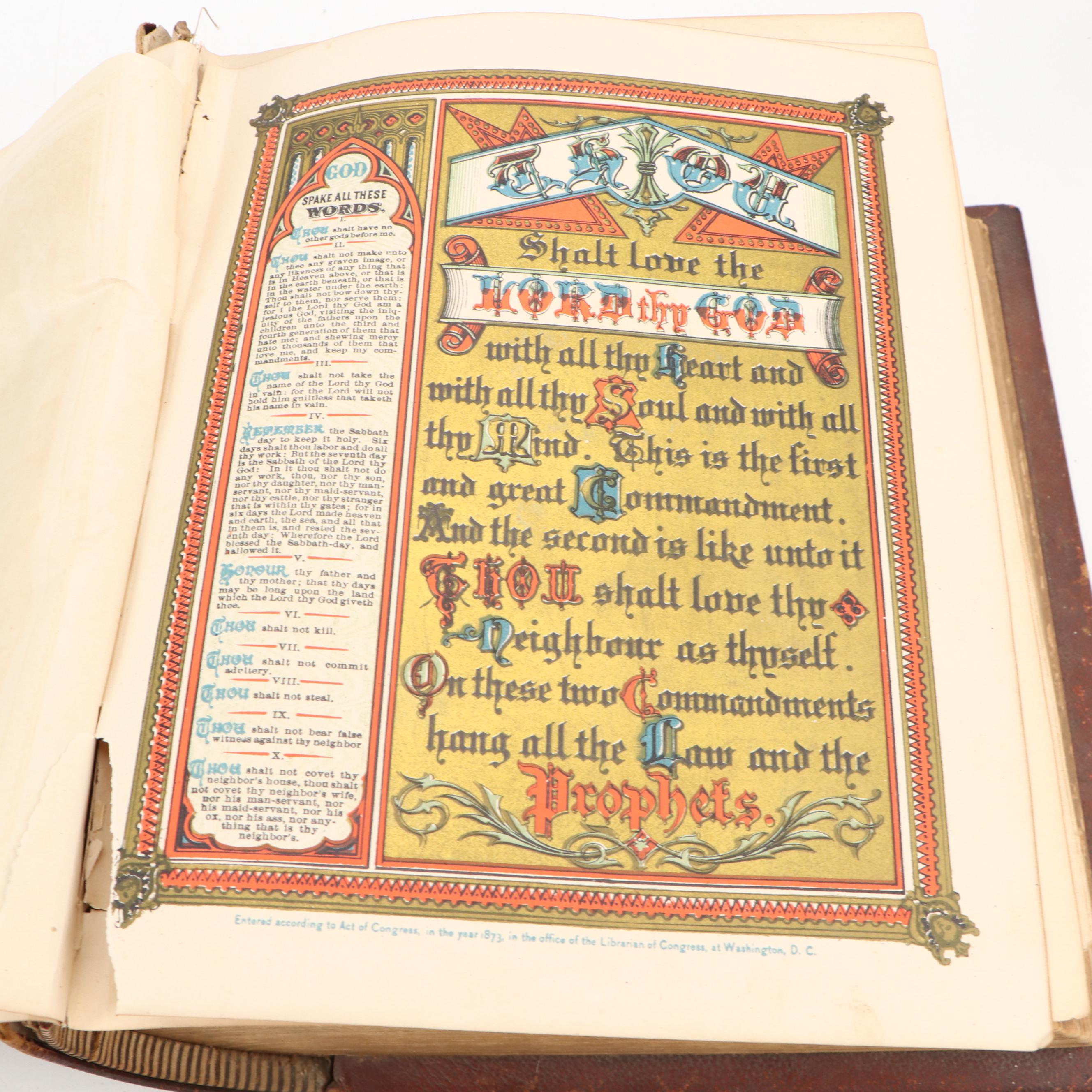 Illustrated Leather Bound Parallel-Column Edition Holy Bible