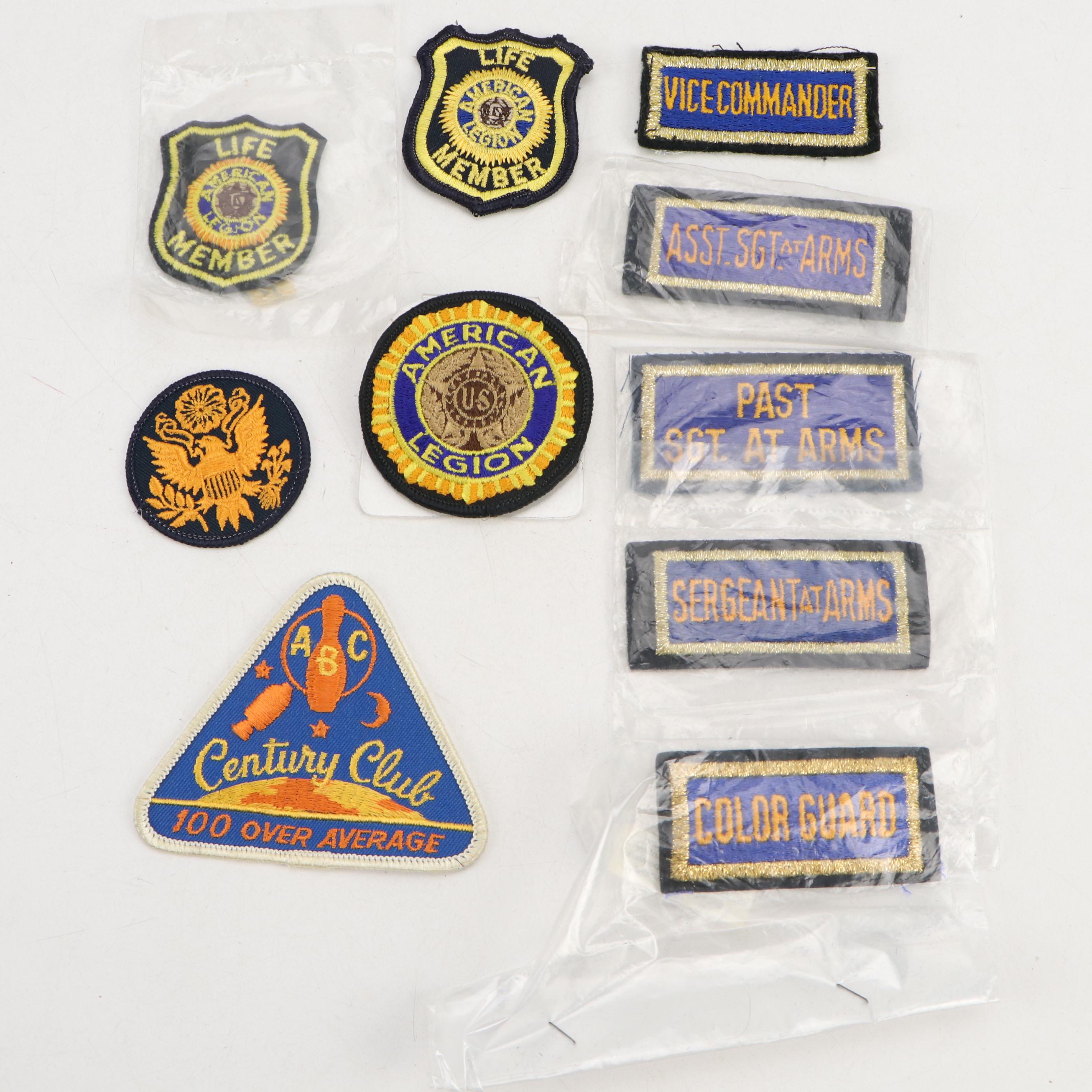 American Legion, U.S. Army and ABC Century Club Patches
