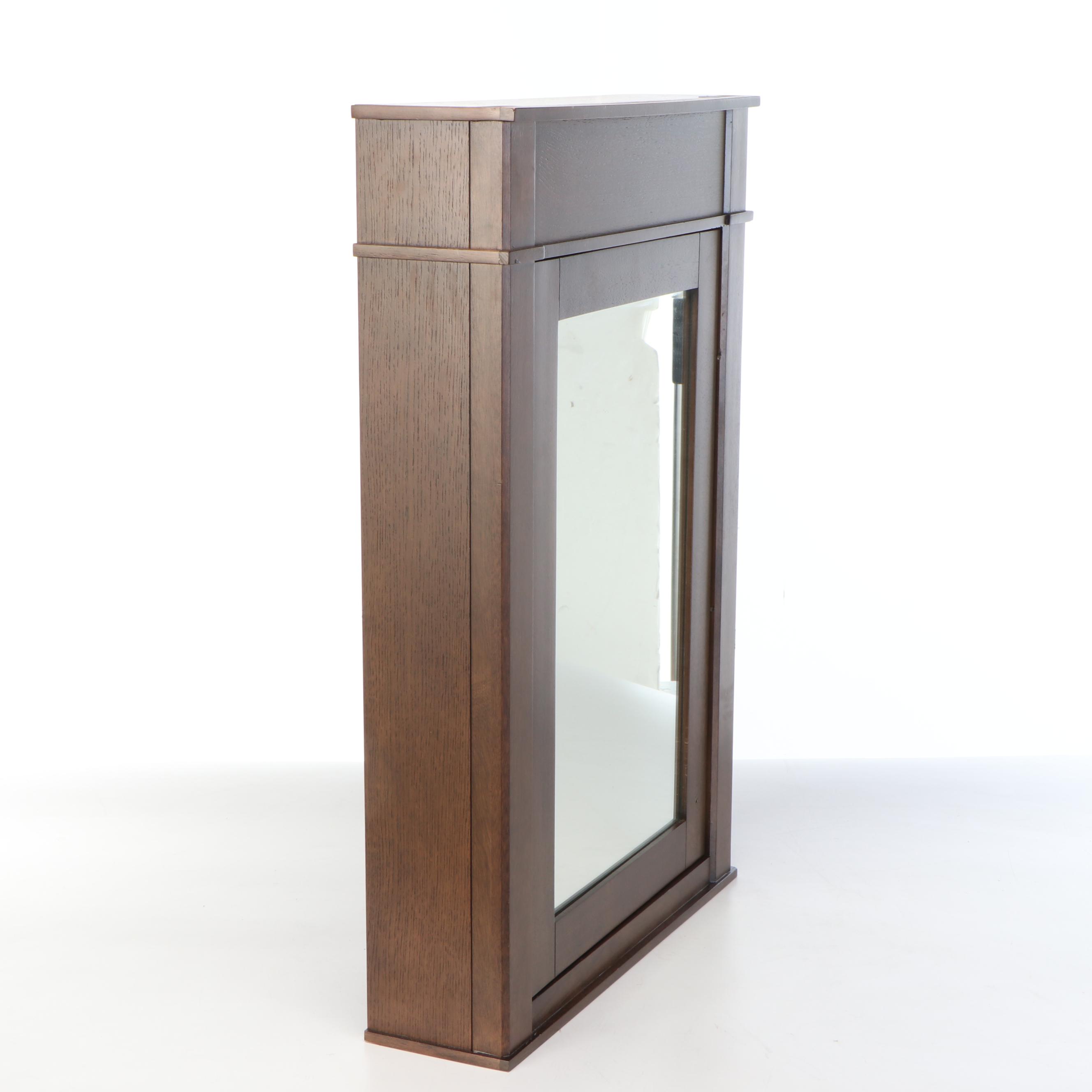 Victorian Style Wood Mirrored Medicine Cabinet with Adjustable Shelves