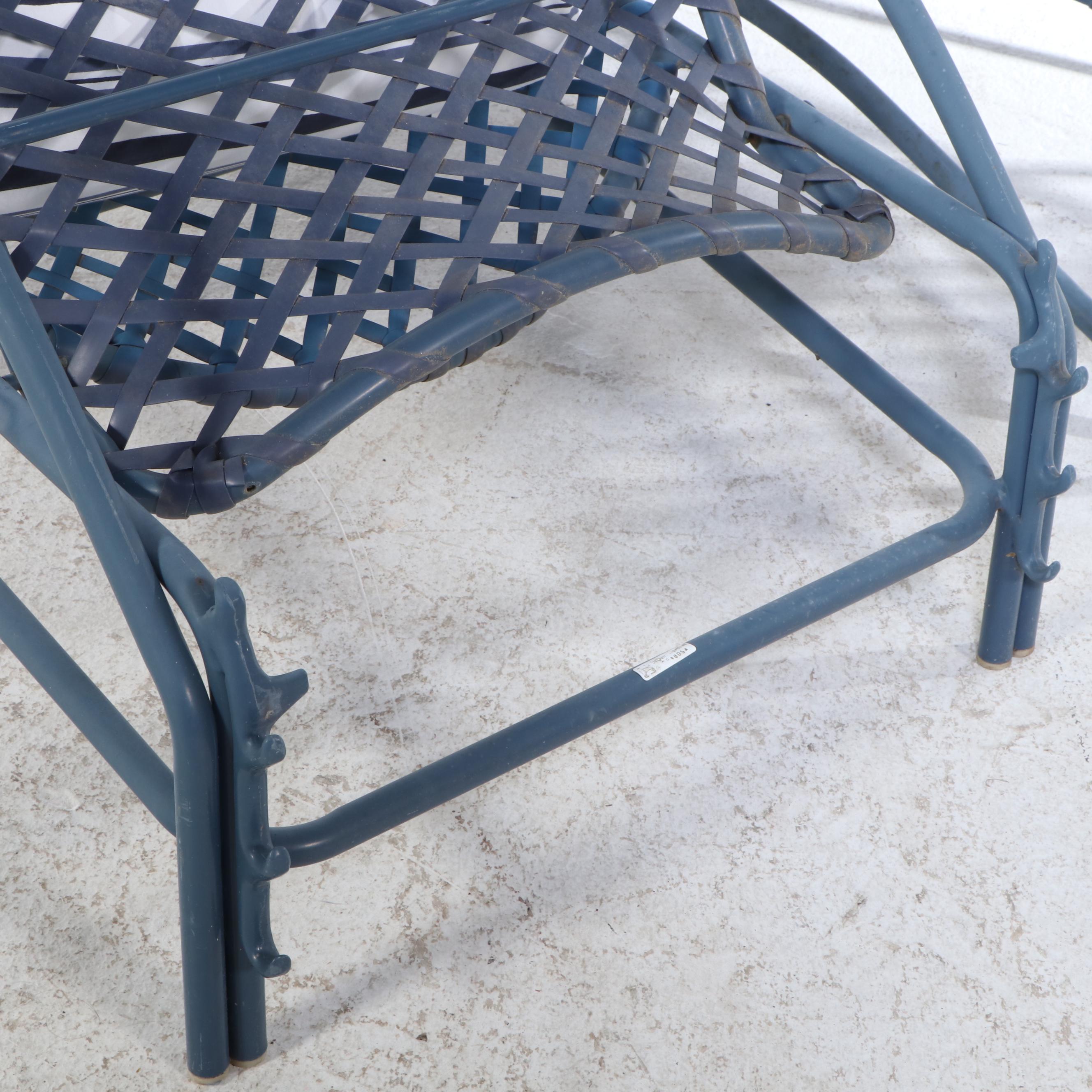 Pair of Brown Jordan Lounge Chairs with Cushions and Side Tables