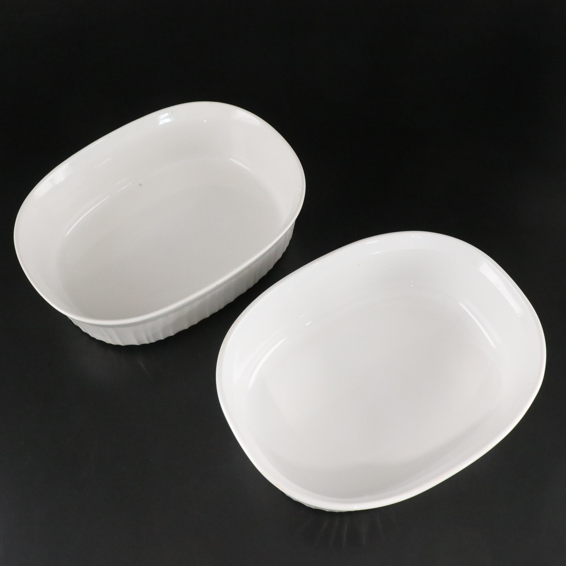 CorningWare "French White" Lidded Casserole Dishes and Bakeware with Pyrex Lids
