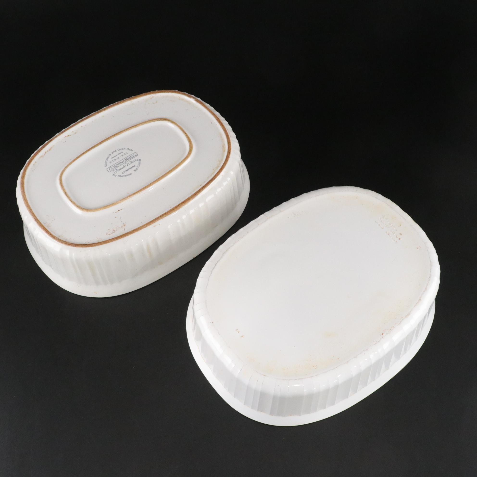 CorningWare "French White" Lidded Casserole Dishes and Bakeware with Pyrex Lids