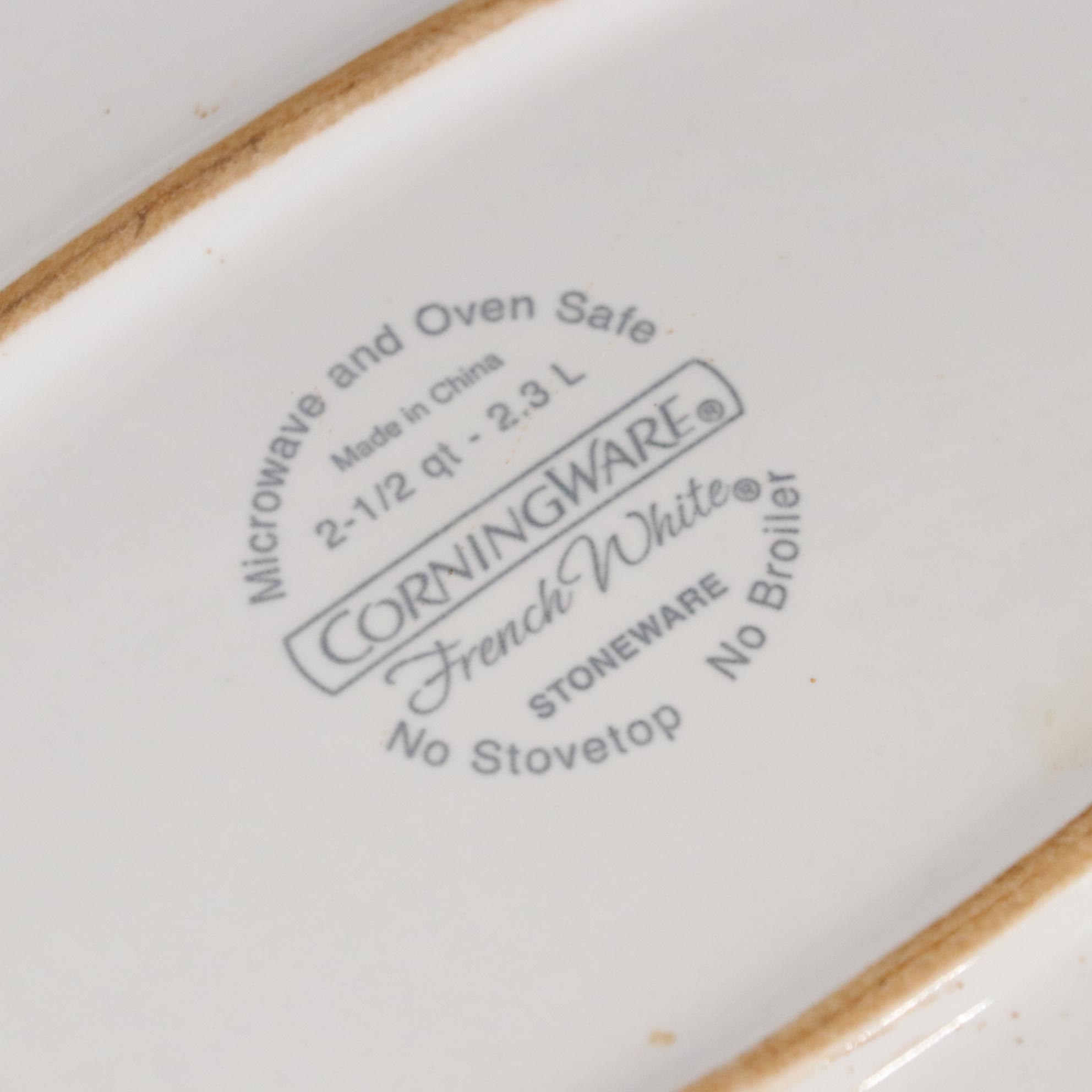 CorningWare "French White" Lidded Casserole Dishes and Bakeware with Pyrex Lids