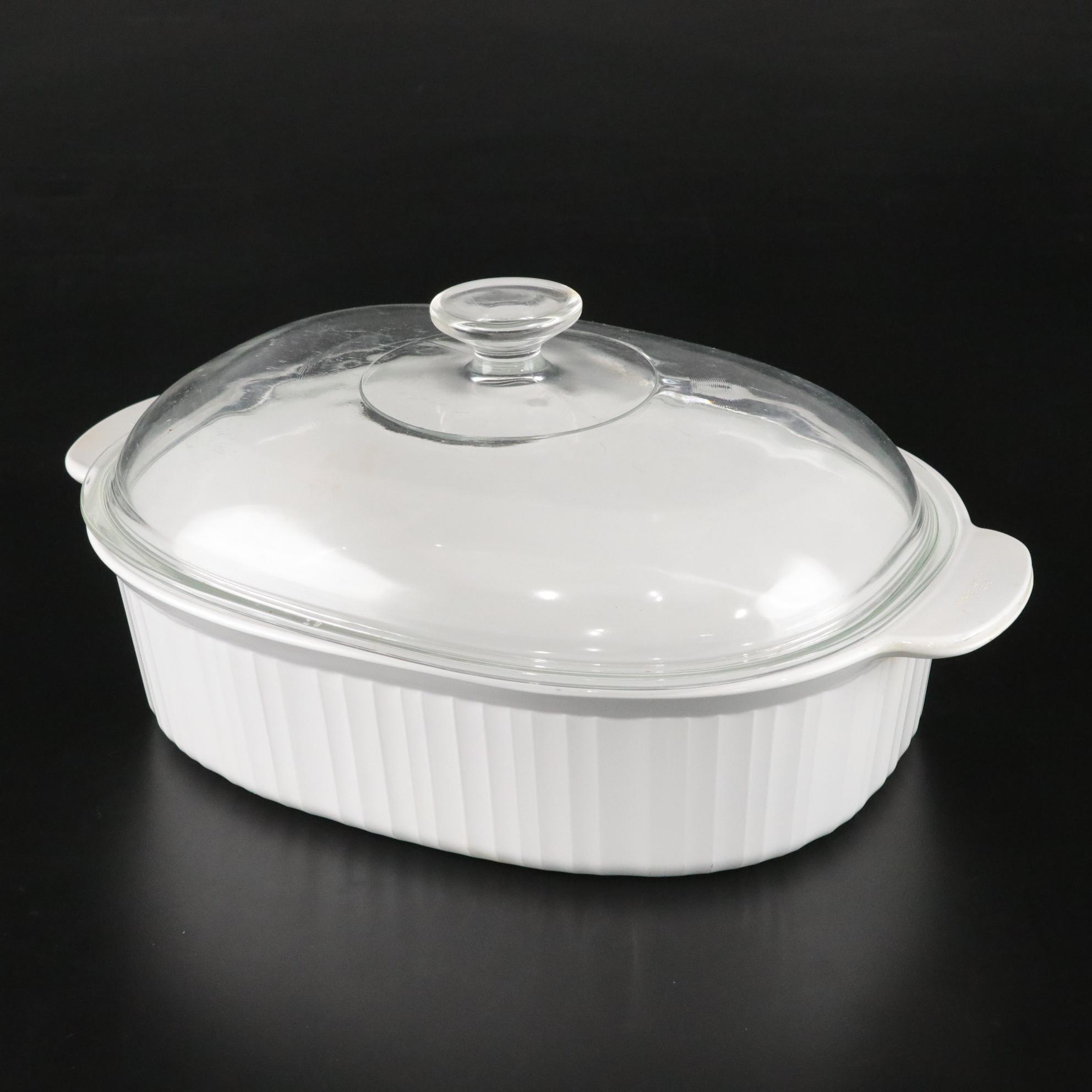 CorningWare "French White" Lidded Casserole Dishes and Bakeware with Pyrex Lids