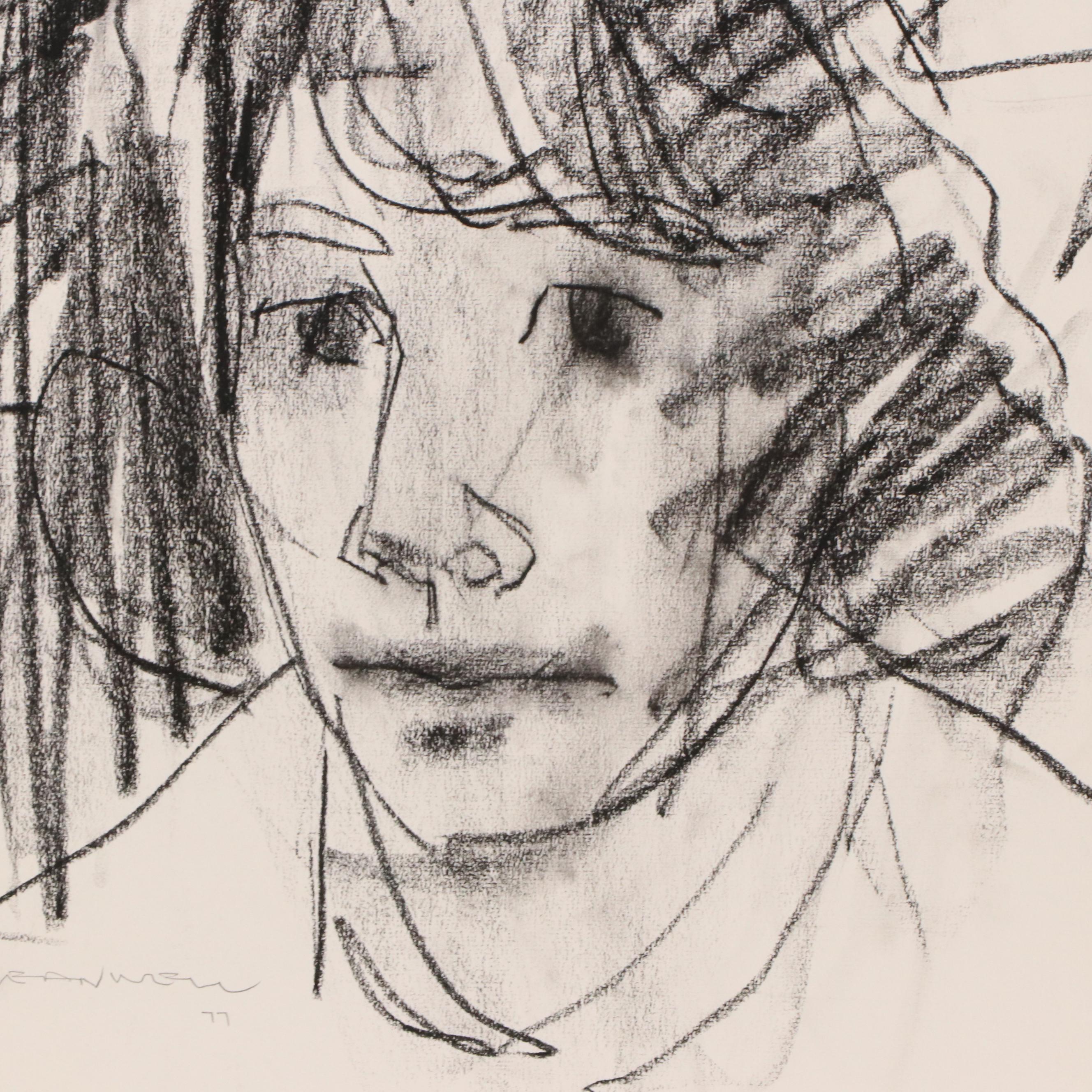 Jack Meanwell Expressionist Gestural Portrait, 1977