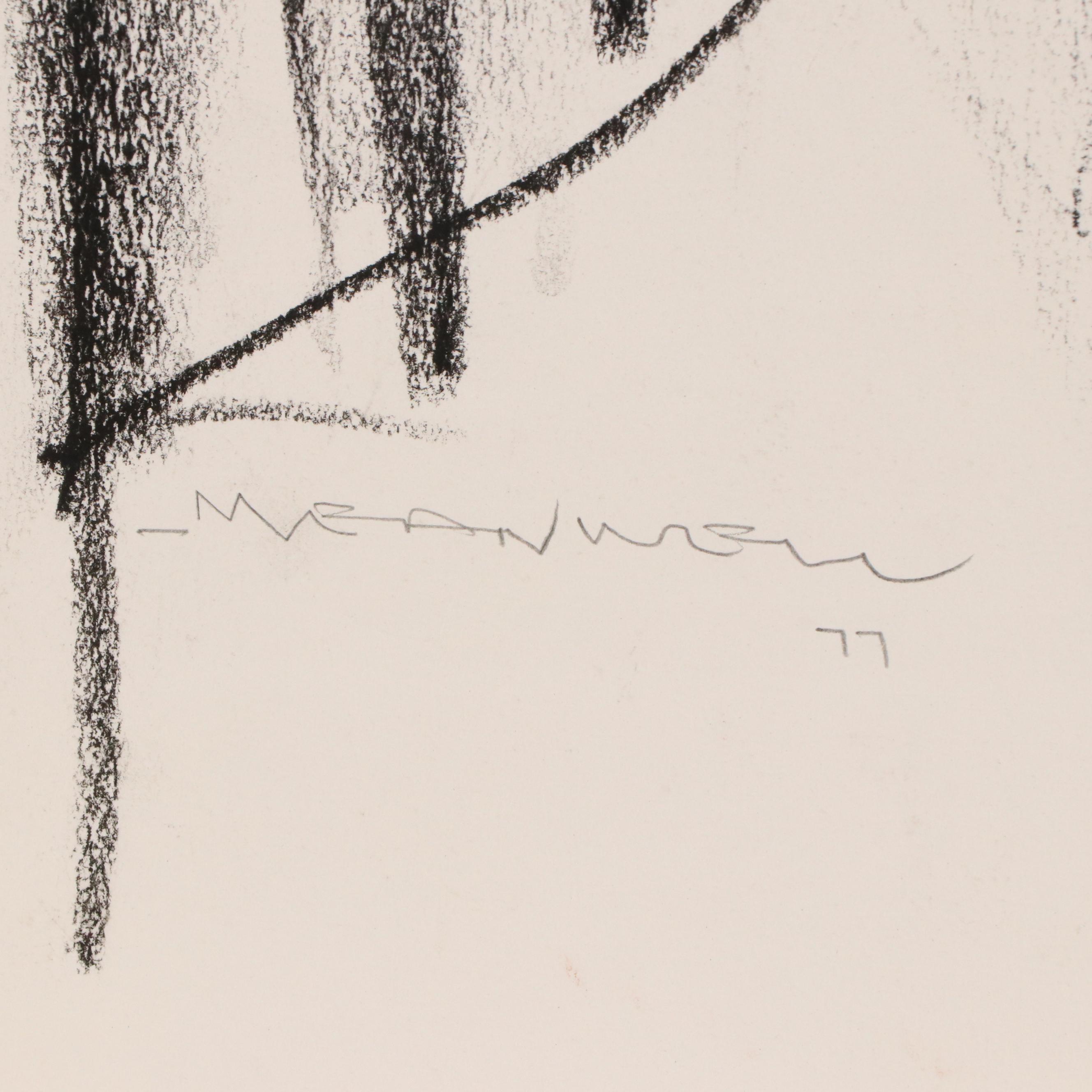 Jack Meanwell Expressionist Gestural Portrait, 1977