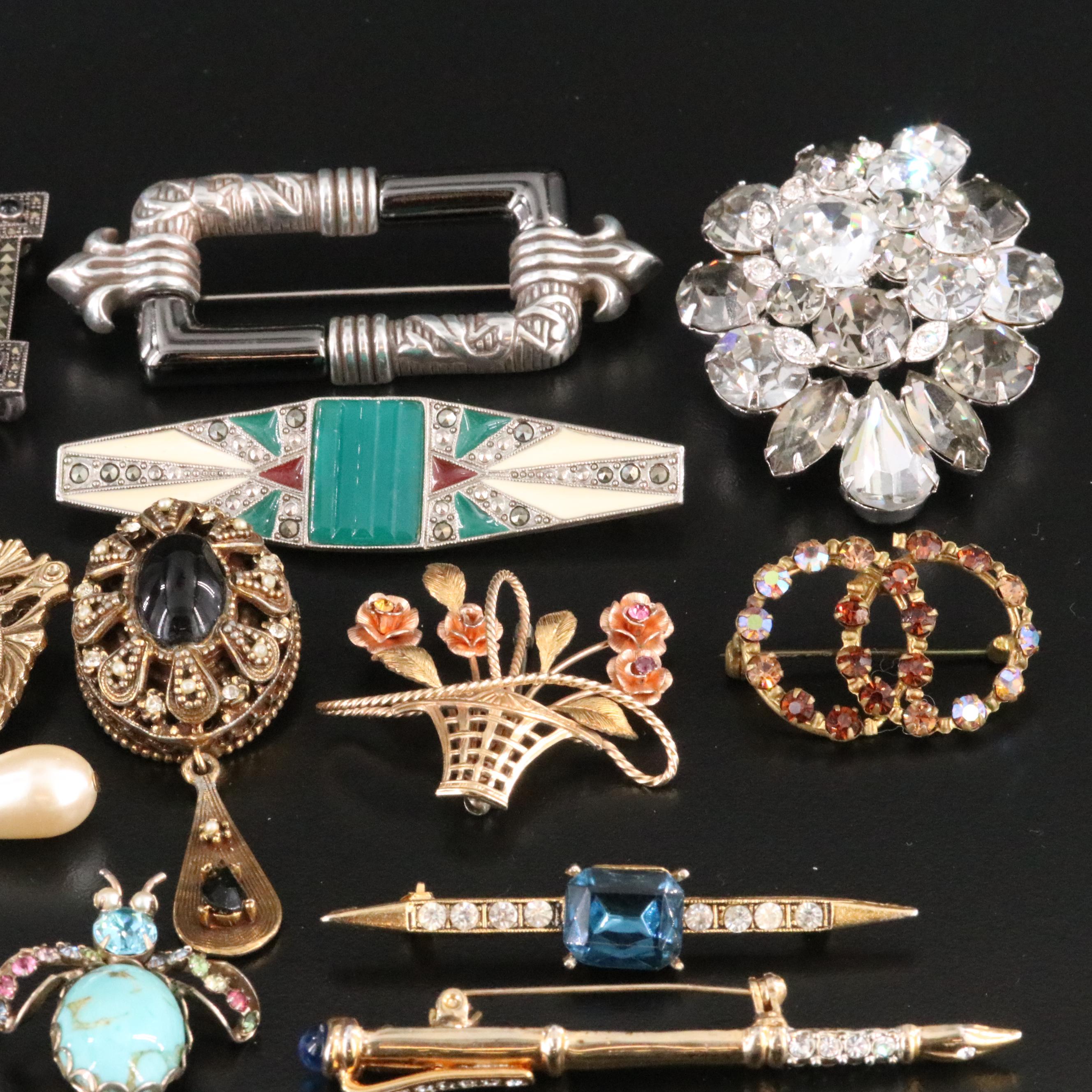 Art Deco, Eisenberg Ice, Sterling and Moss Agate Featured in Vintage Jewelry