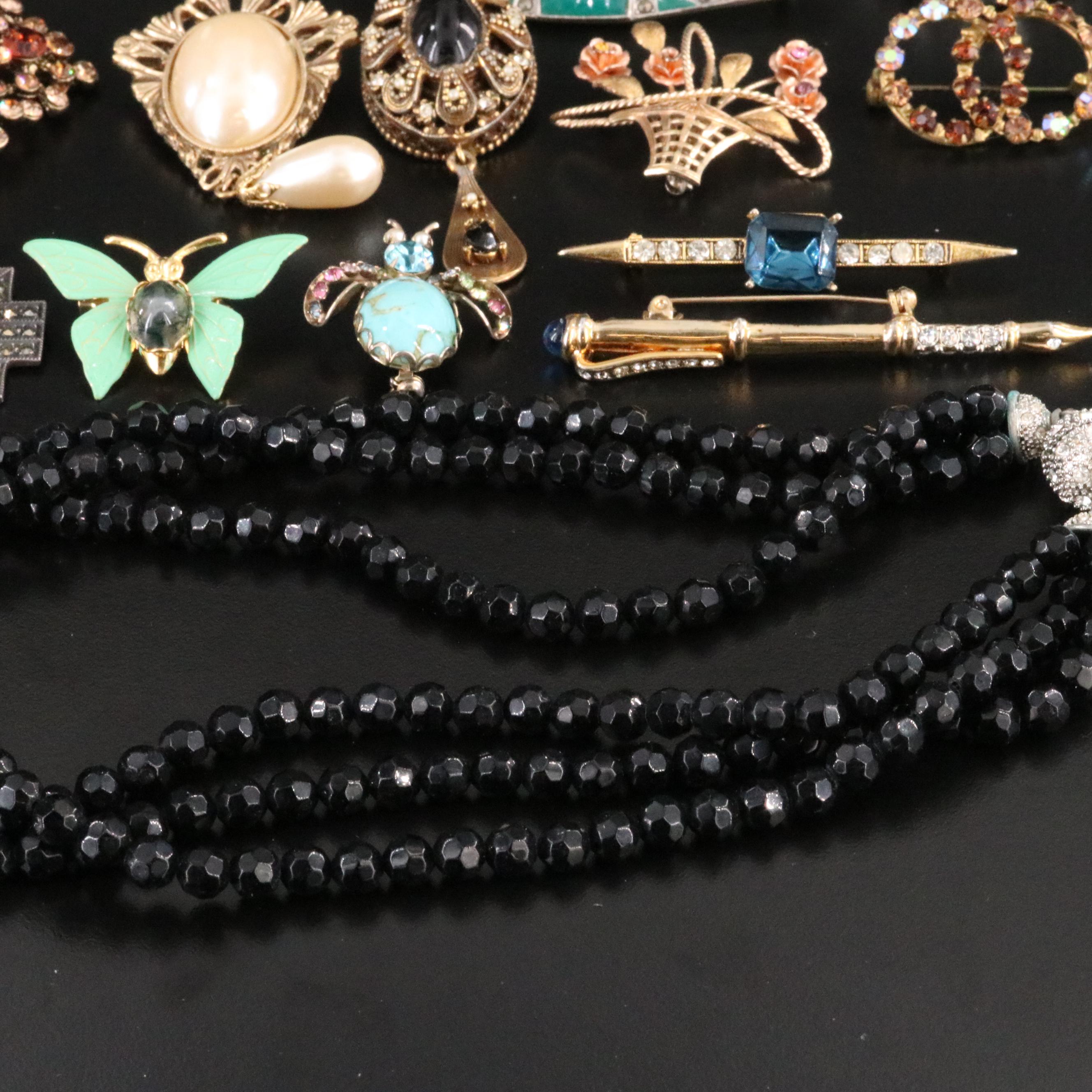 Art Deco, Eisenberg Ice, Sterling and Moss Agate Featured in Vintage Jewelry