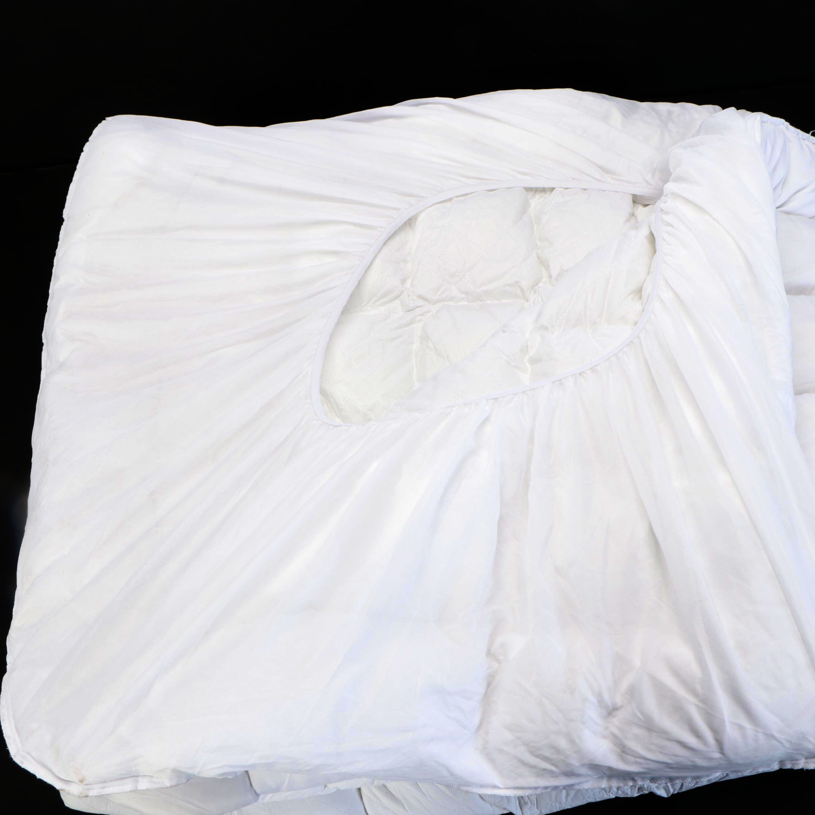 Two King Size Quilted Feather Bed Mattress Covers