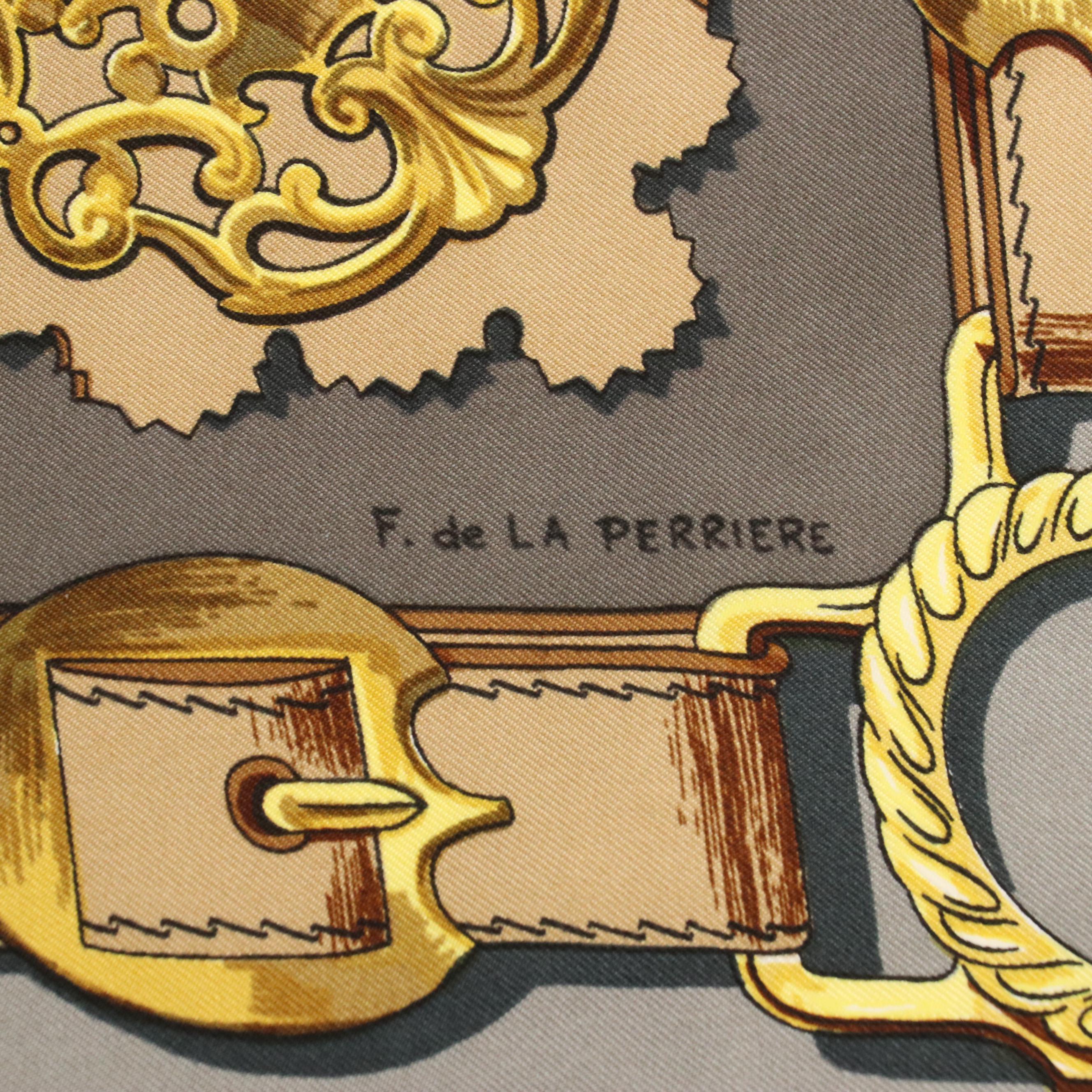 Hermès Early Issue "Cuivreries" Scarf 90 in Silk Twill