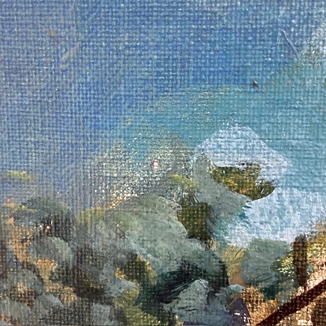 Felice Giordano Landscape Oil Painting with Italian Villa at Night