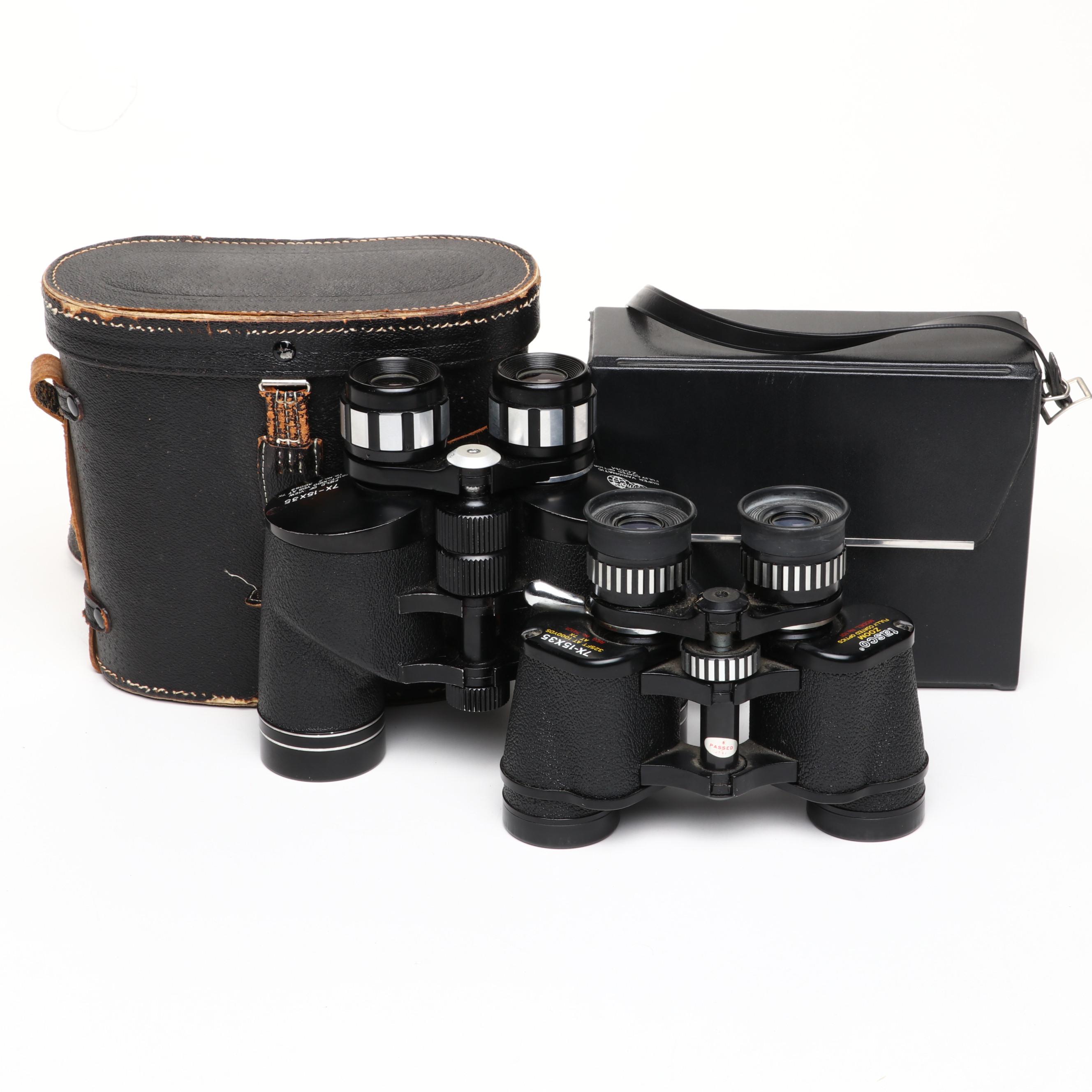 7x-15x35 Binoculars by KaLimar and Tasco with Cases