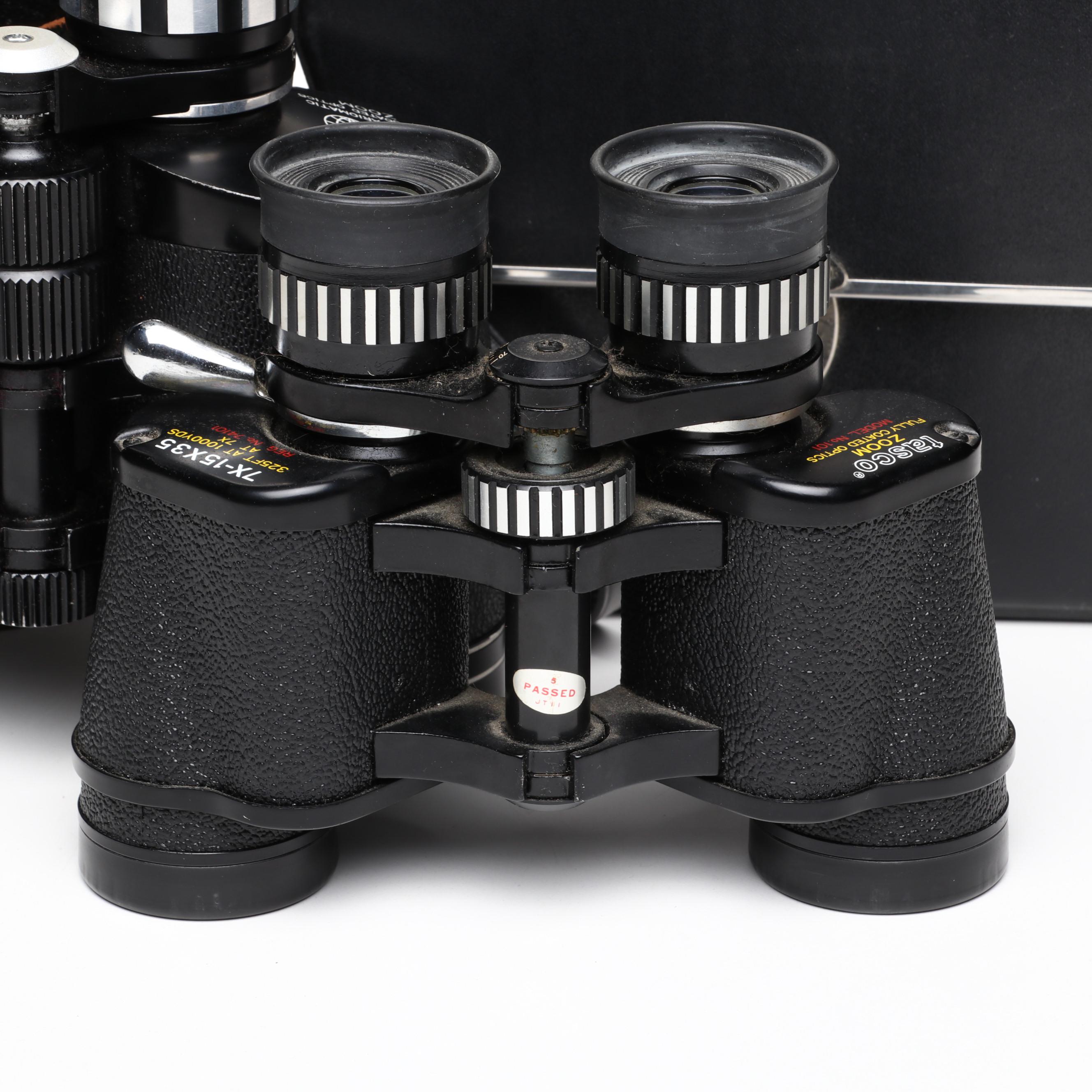 7x-15x35 Binoculars by KaLimar and Tasco with Cases