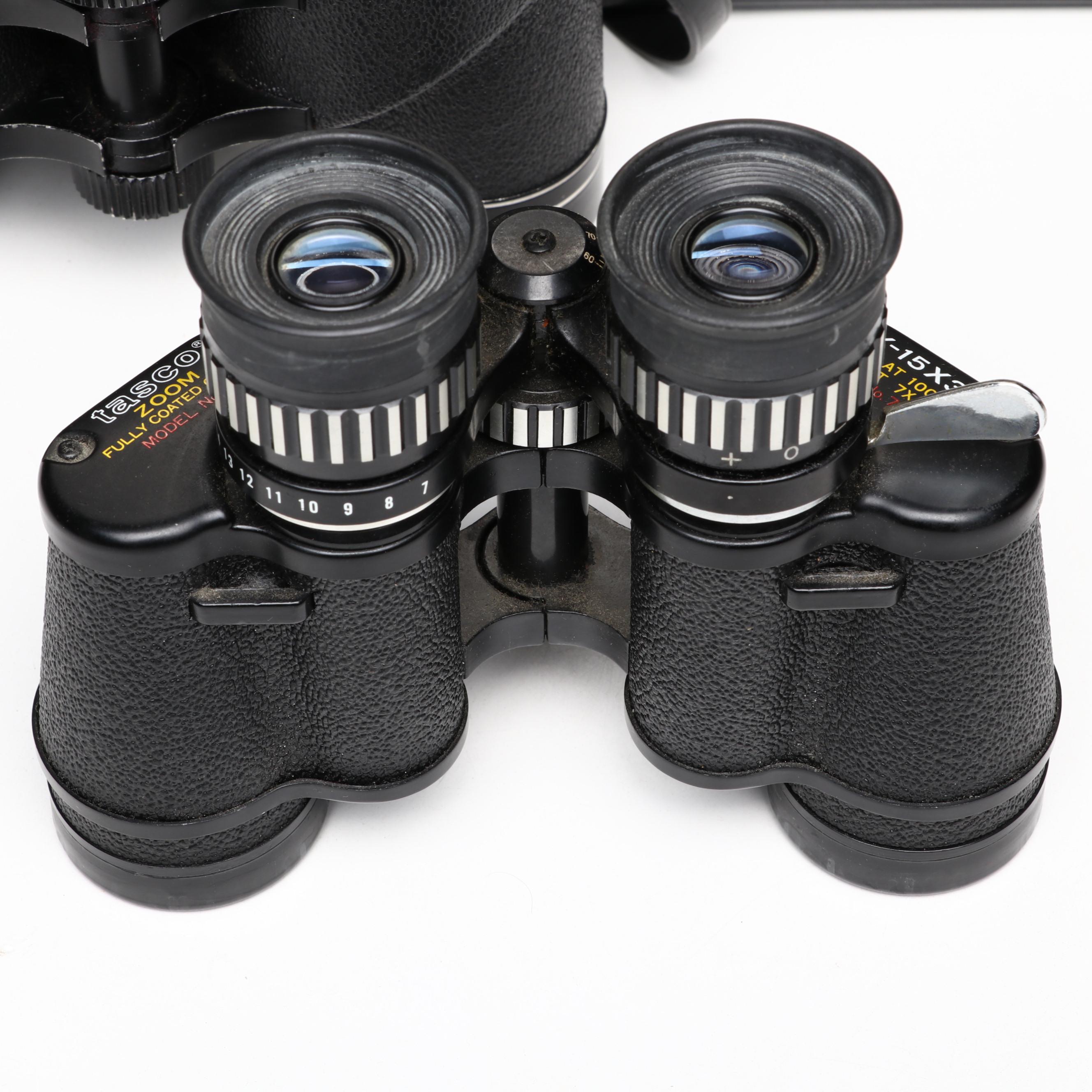 7x-15x35 Binoculars by KaLimar and Tasco with Cases