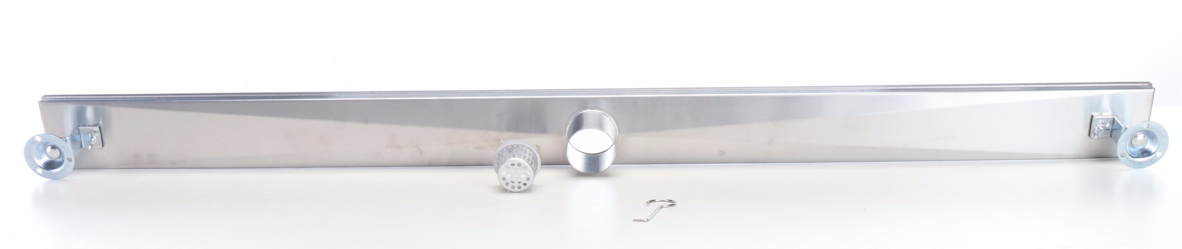 Polished Stainless Steel Outdoor Linear Shower Drains, 32" and 48"
