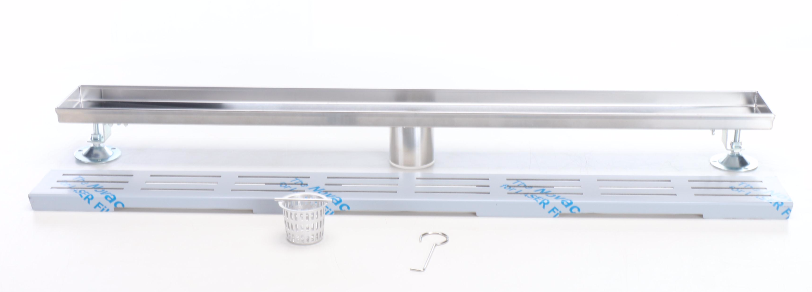 Polished Stainless Steel Outdoor Linear Shower Drains, 32" and 48"