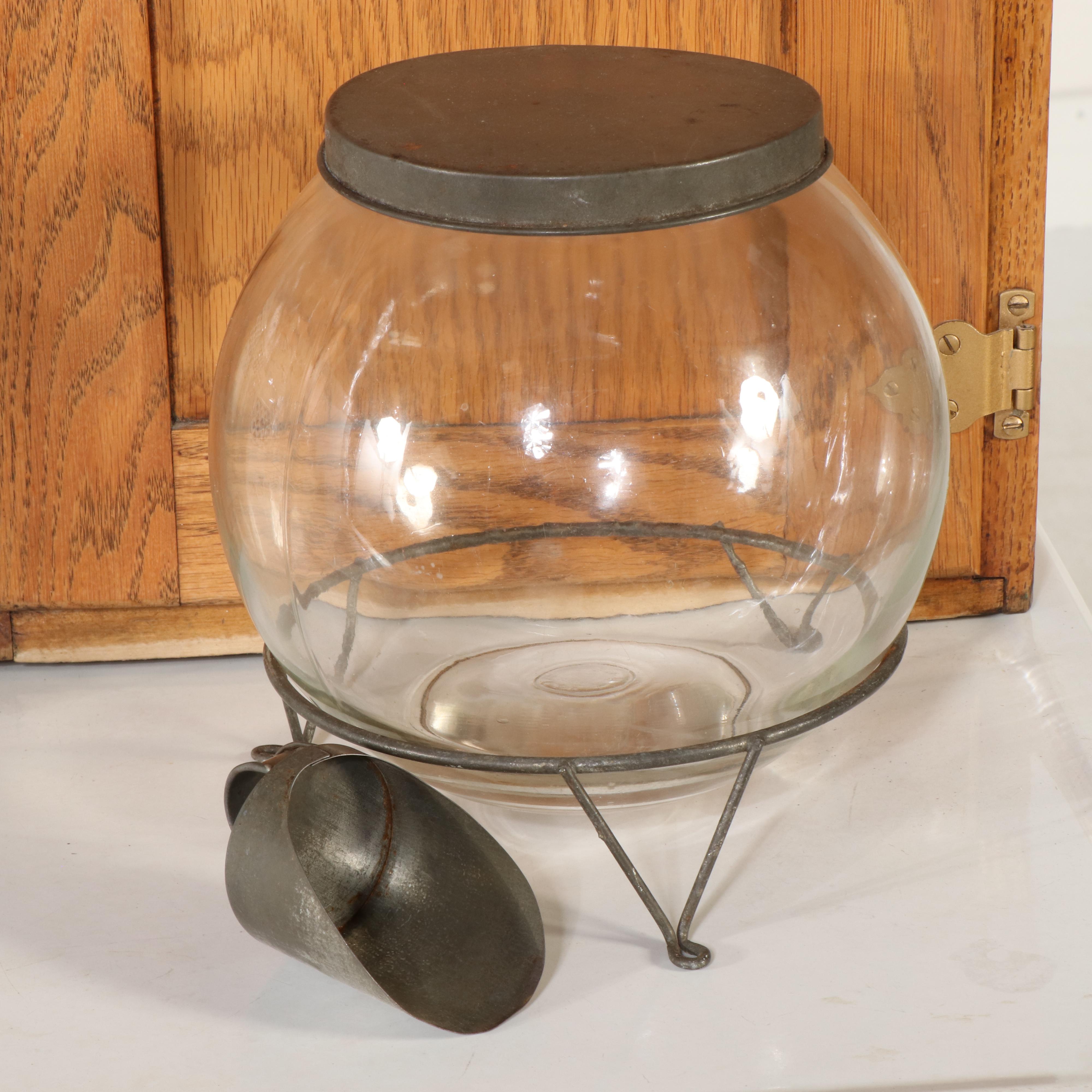 Ariel Cabinet Company Hoosier Cabinet with Canister Set and Other Accessories