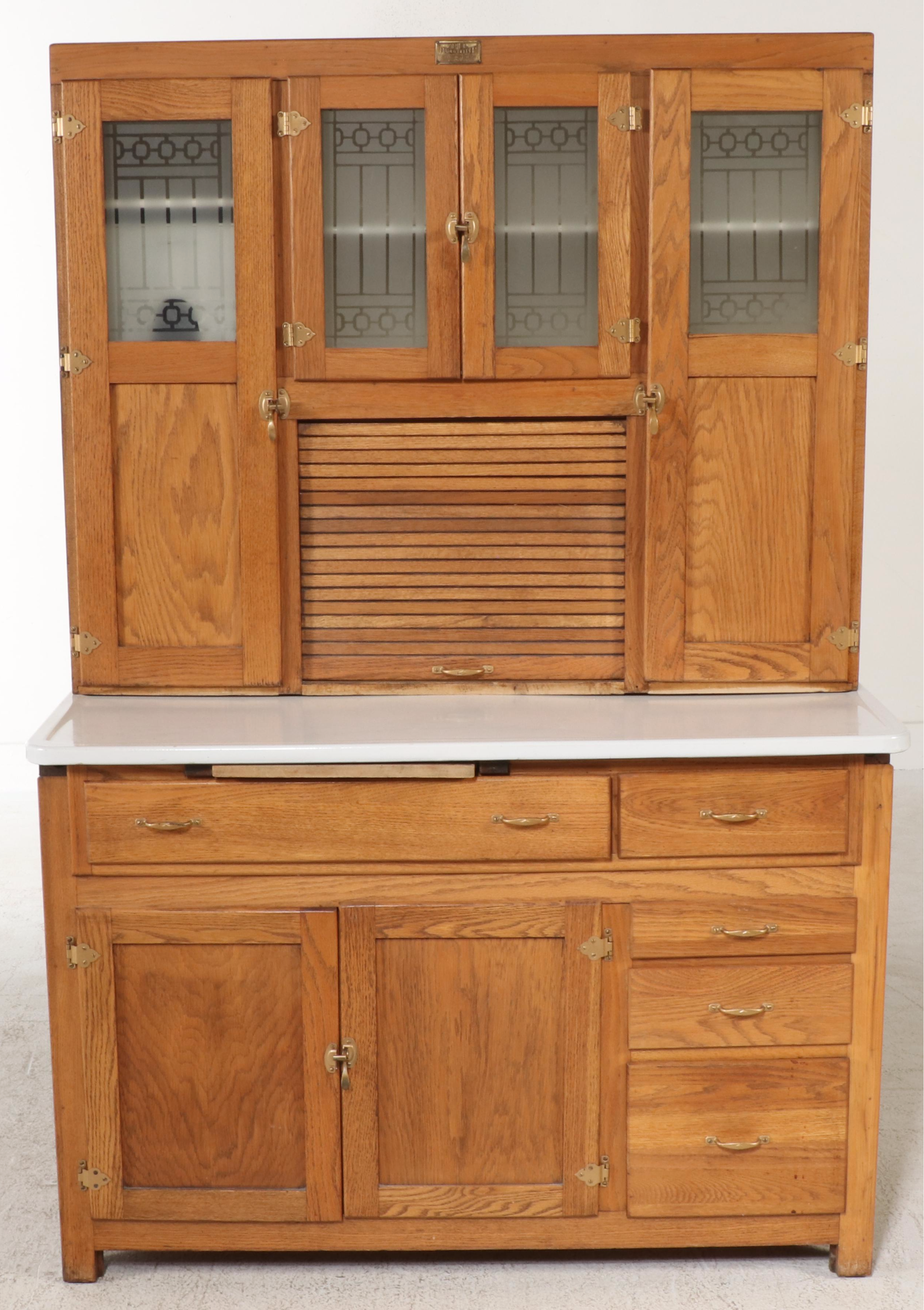 Ariel Cabinet Company Hoosier Cabinet with Canister Set and Other Accessories
