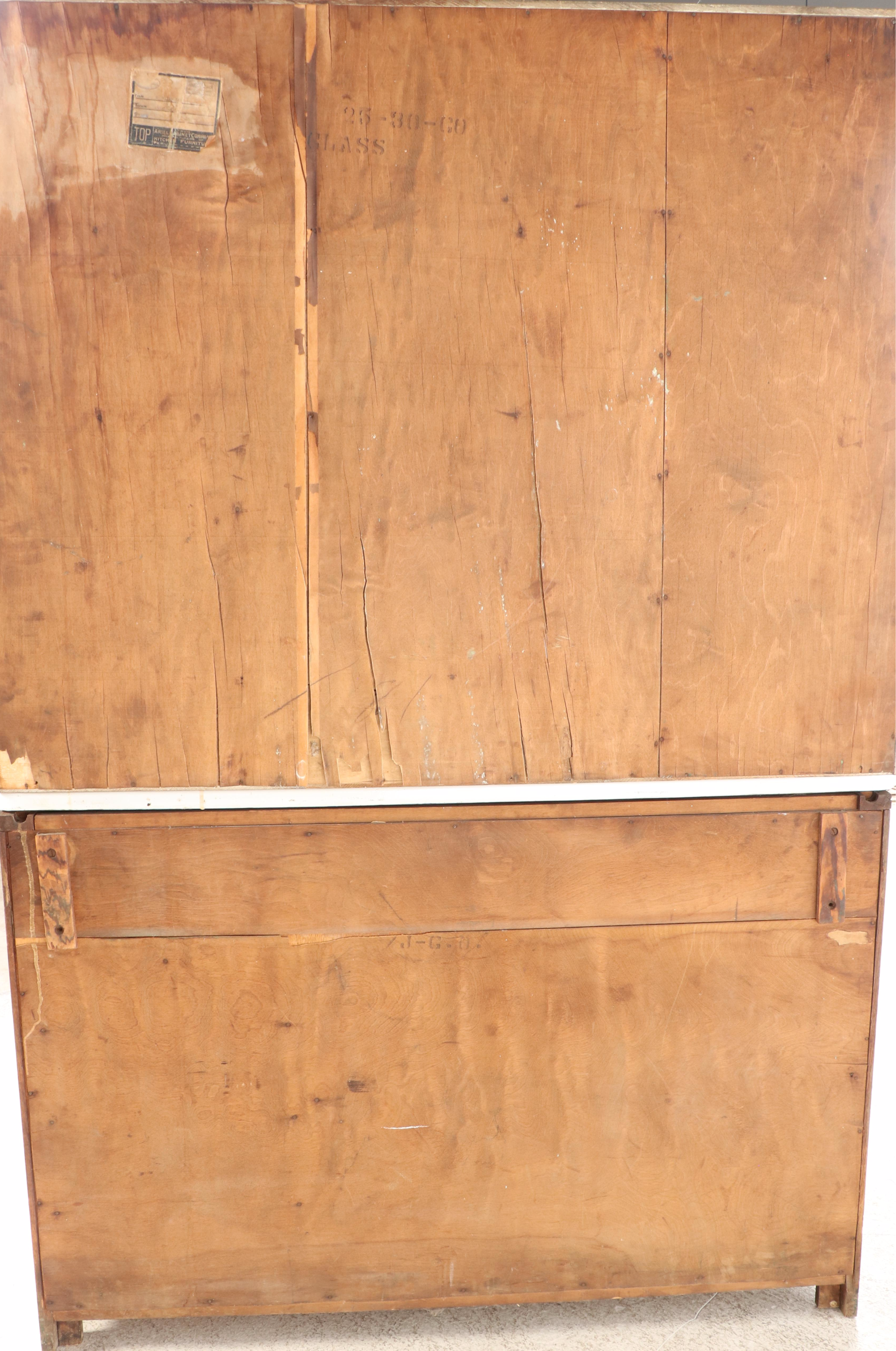 Ariel Cabinet Company Hoosier Cabinet with Canister Set and Other Accessories