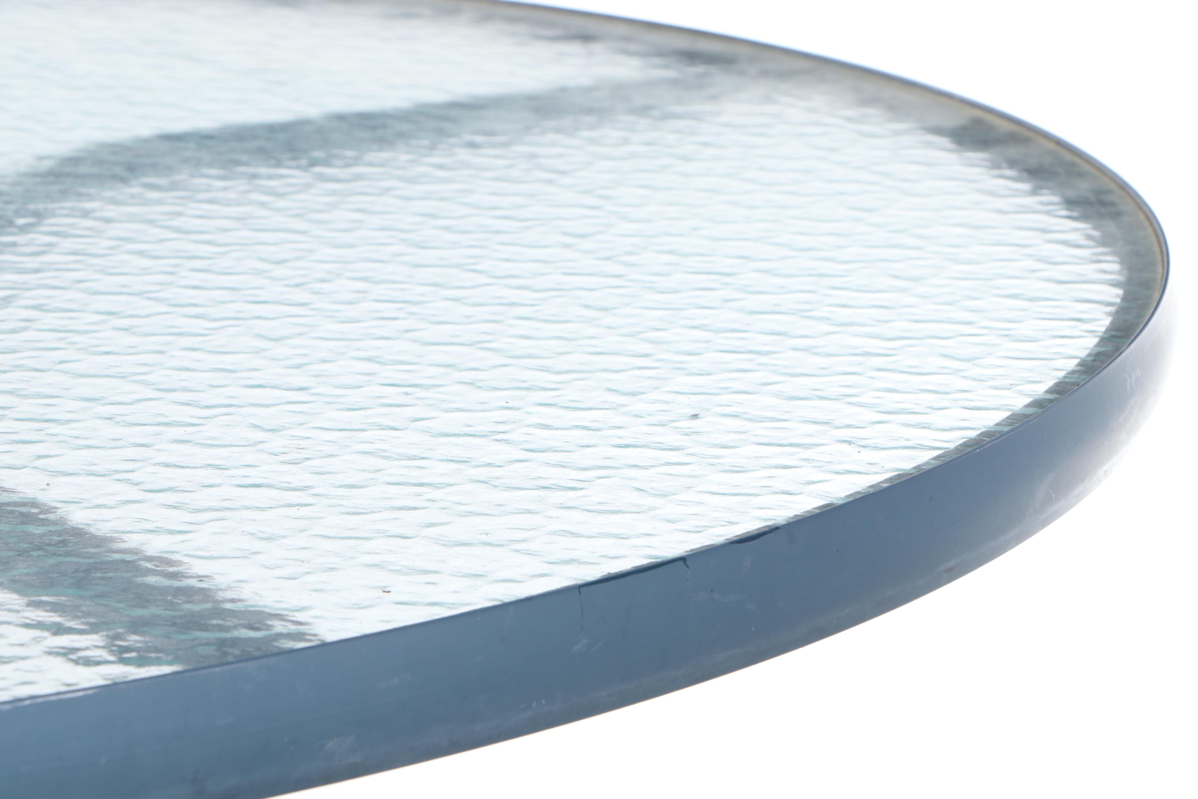 Brown Jordan Blue Aluminum Patio Dining Set with Backyard Creations Umbrella