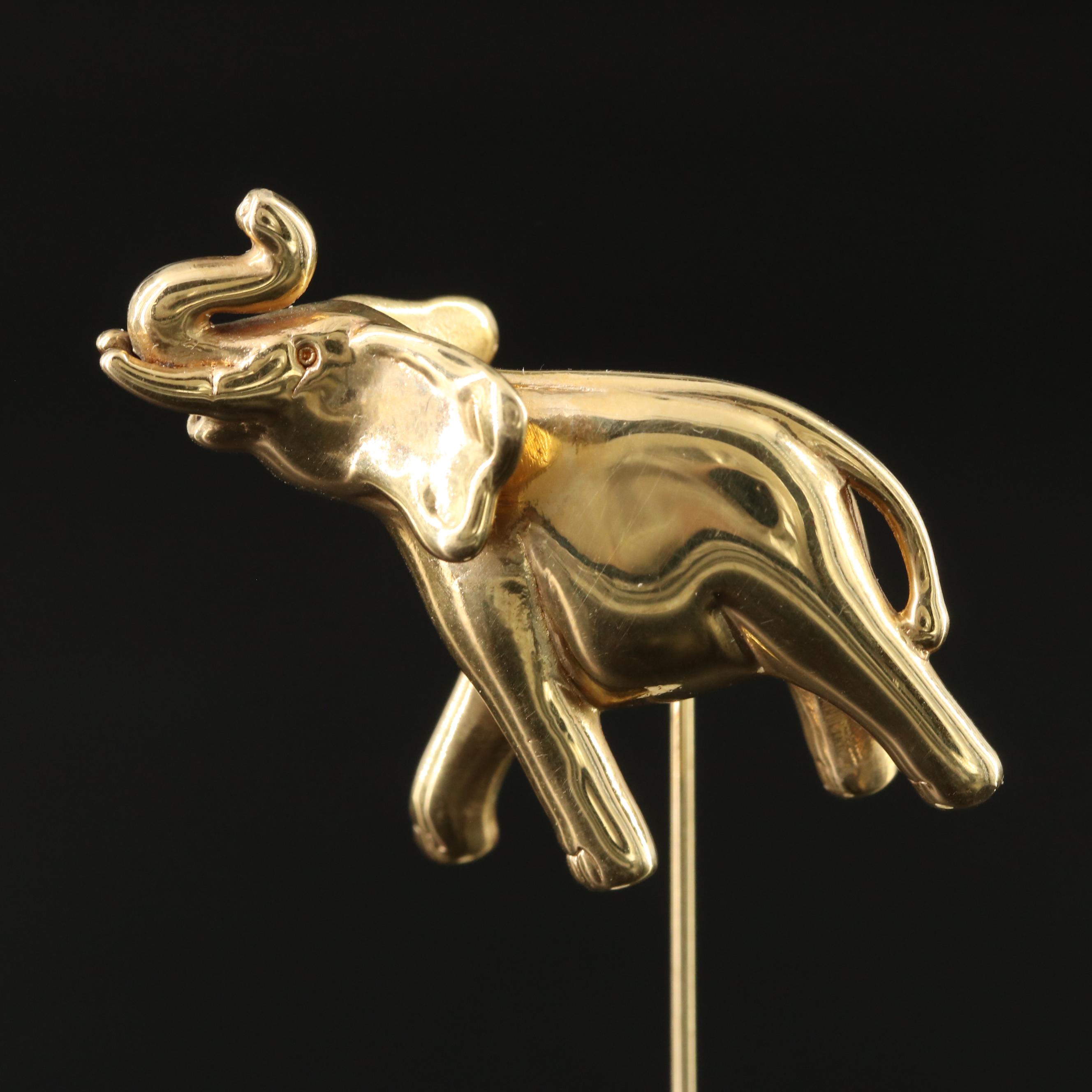 14K Elephant Stickpin