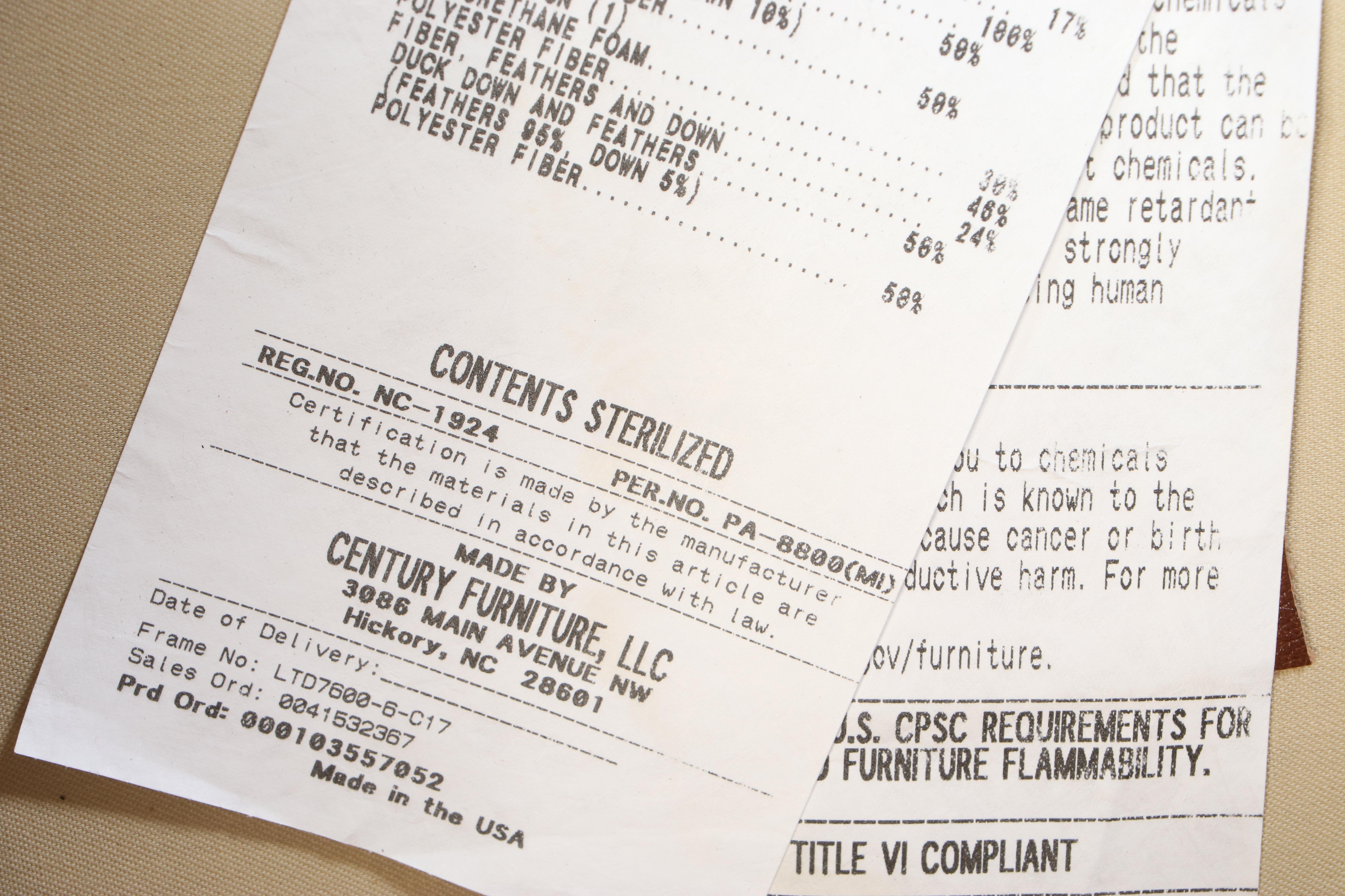 Century Furniture Custom-Upholstered Easy Armchair and Ottoman with Nailheads