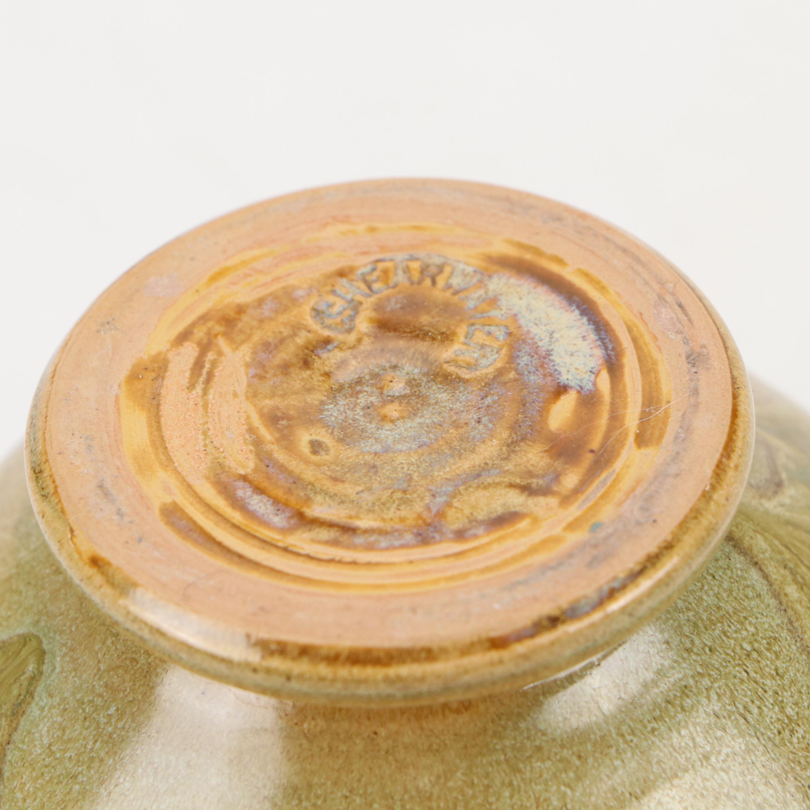 Shearwater Pottery Drip Glaze Bowl with David Leach Bud Vase and Dish