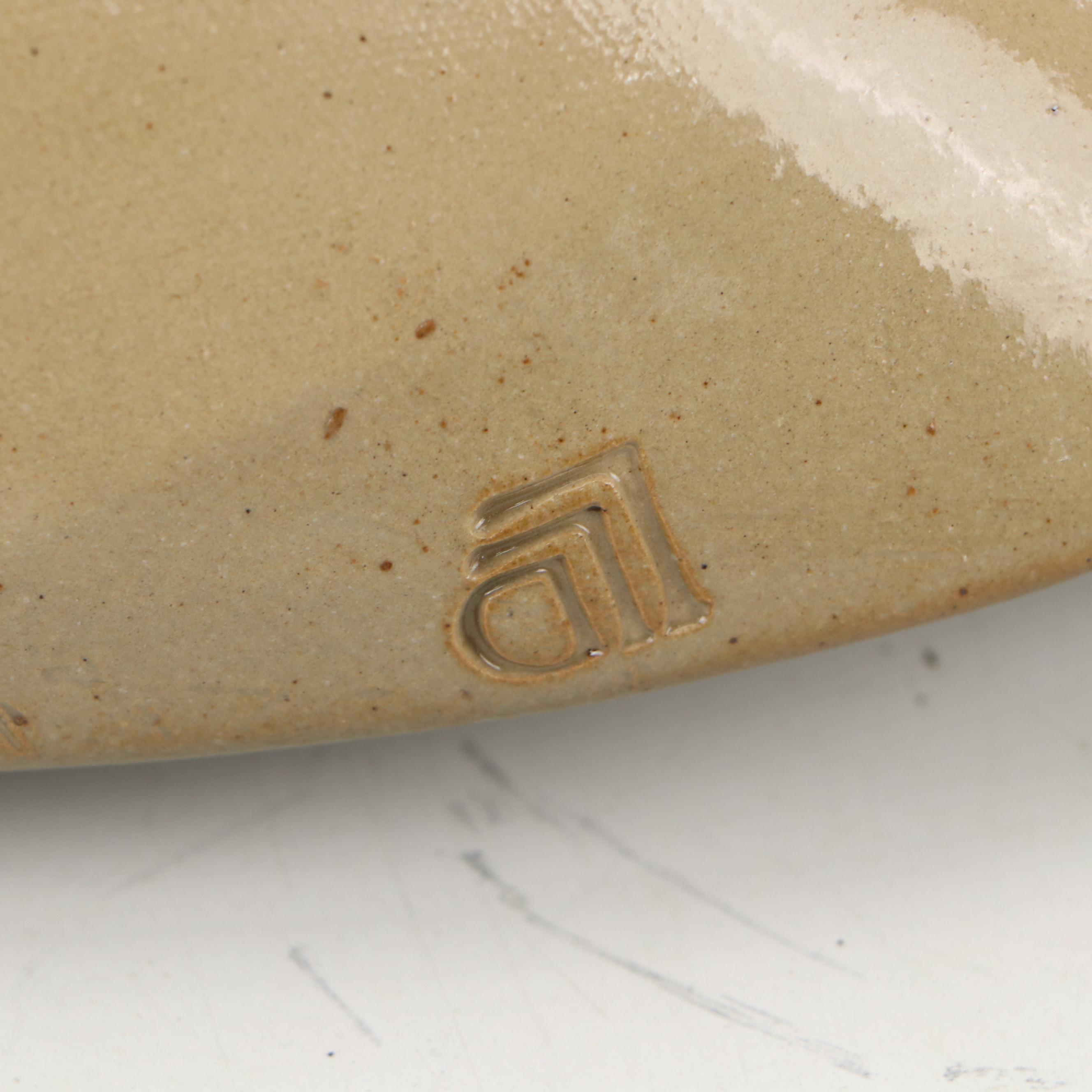 Shearwater Pottery Drip Glaze Bowl with David Leach Bud Vase and Dish