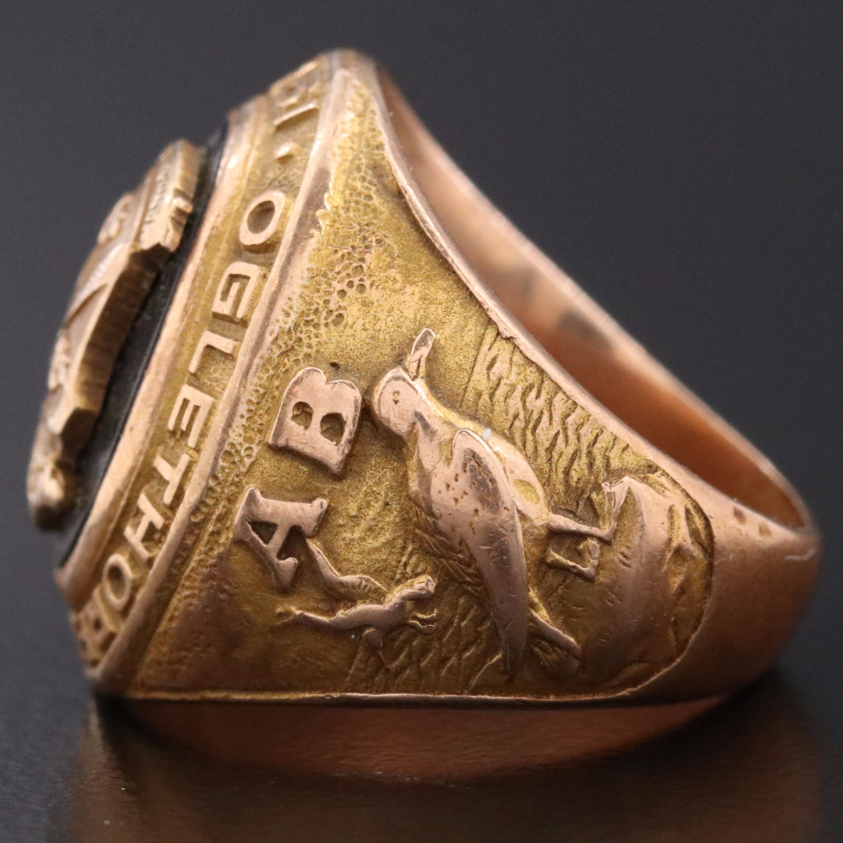 Vintage 1927 Black Onyx Oglethorpe University Class Ring