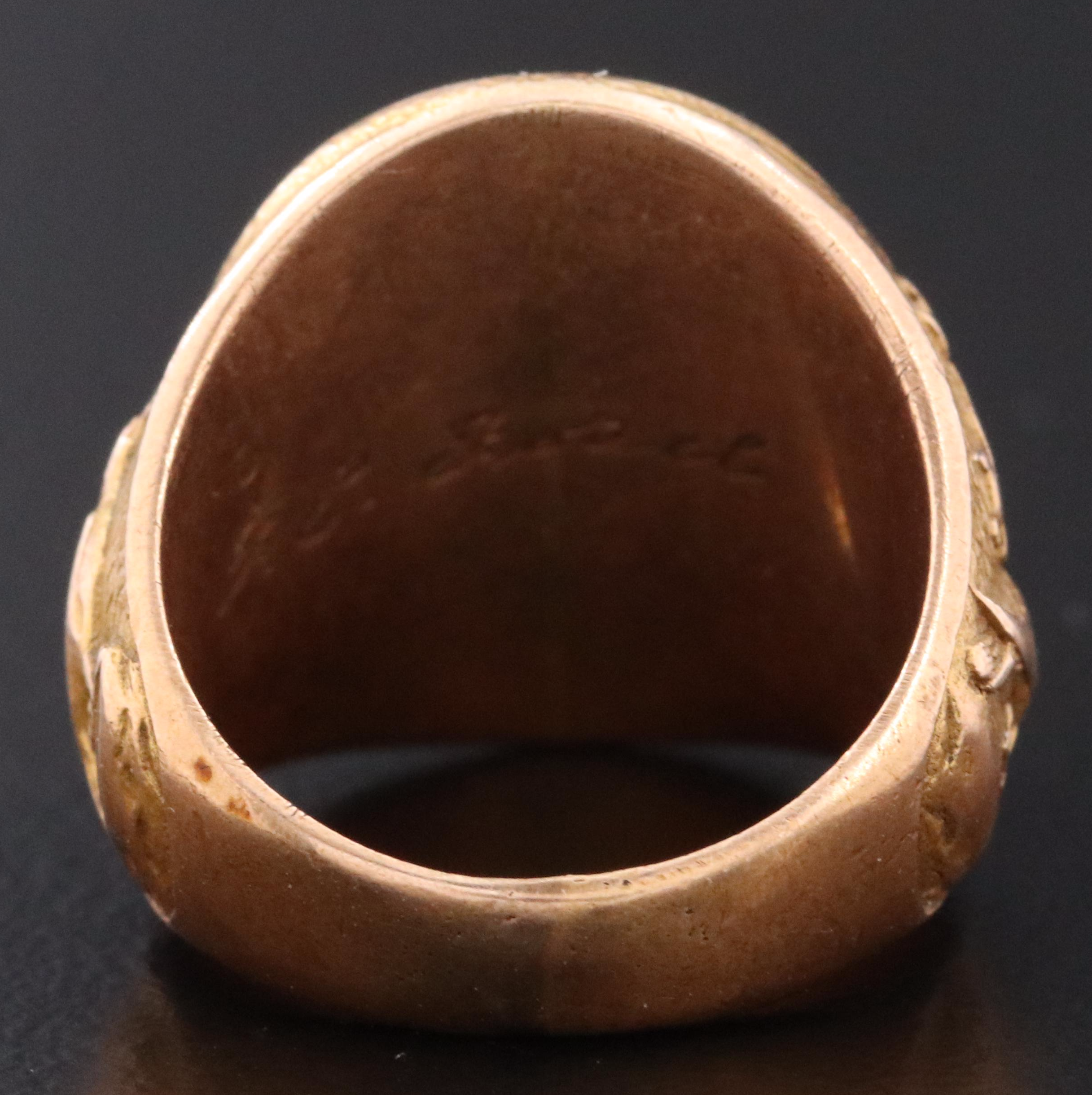 Vintage 1927 Black Onyx Oglethorpe University Class Ring