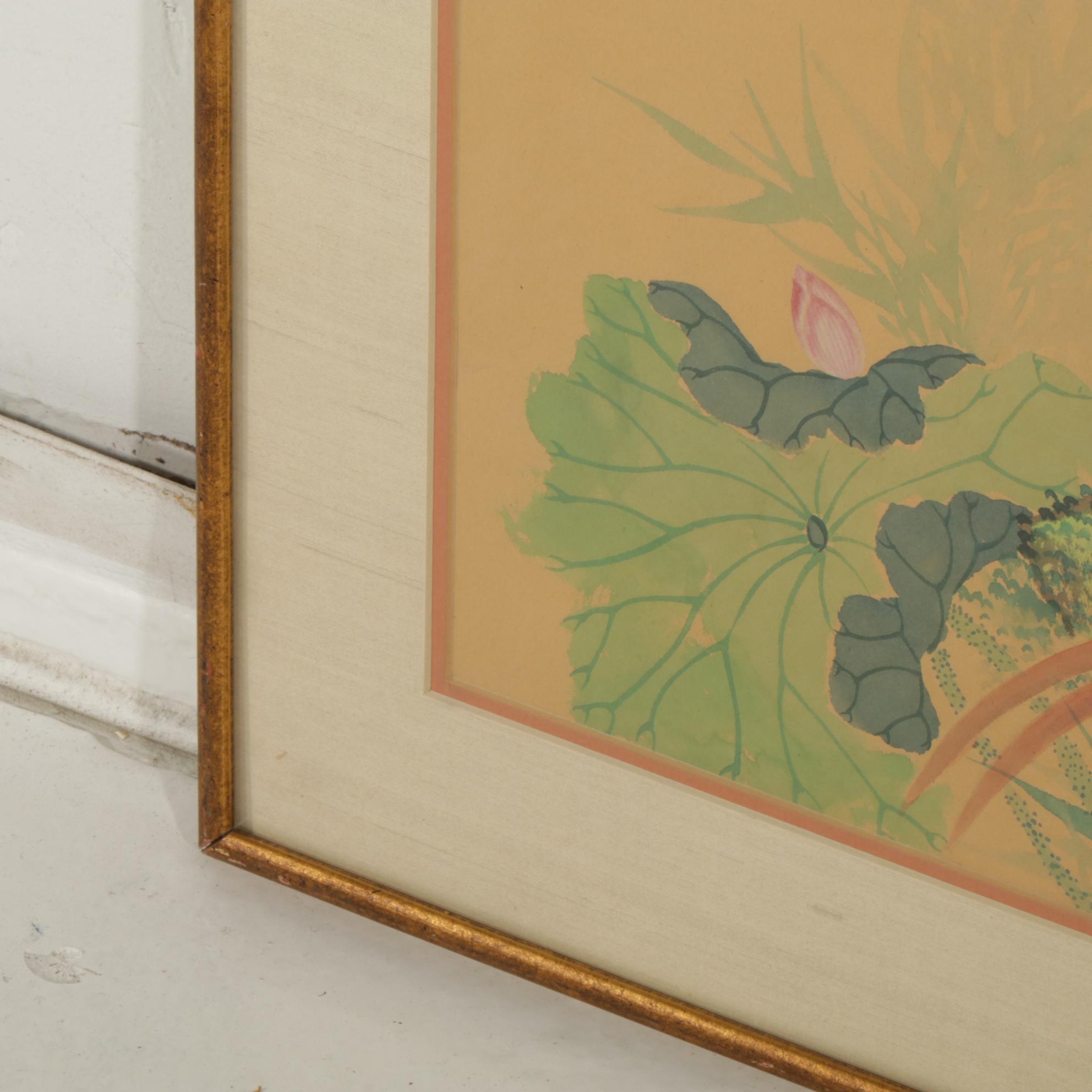 Chinese Watercolor Paintings of Birds on Flowering Branches, 20th Century