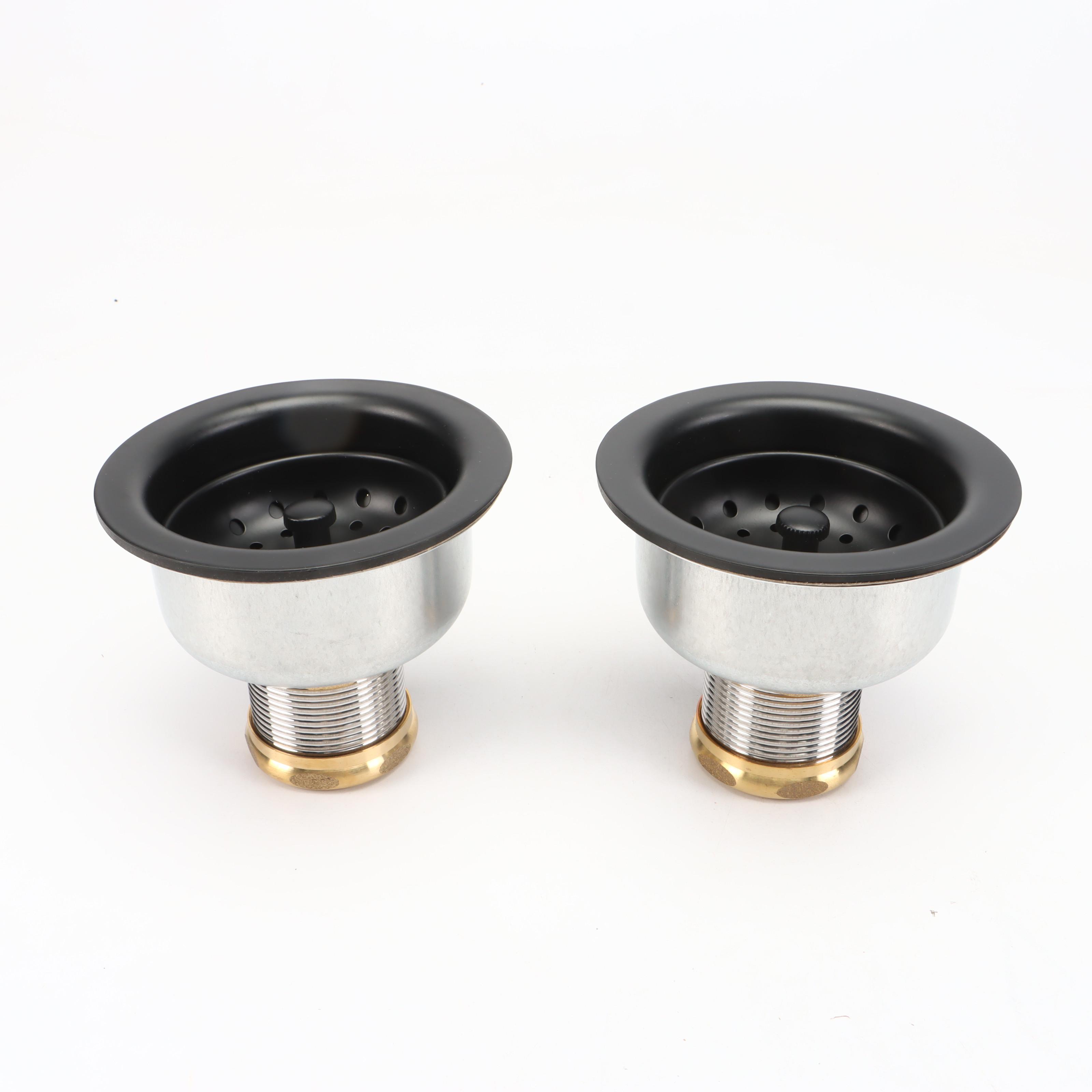 Kohler Satin Black, Black Stainless Kitchen Sink Flanges and Basket Strainers